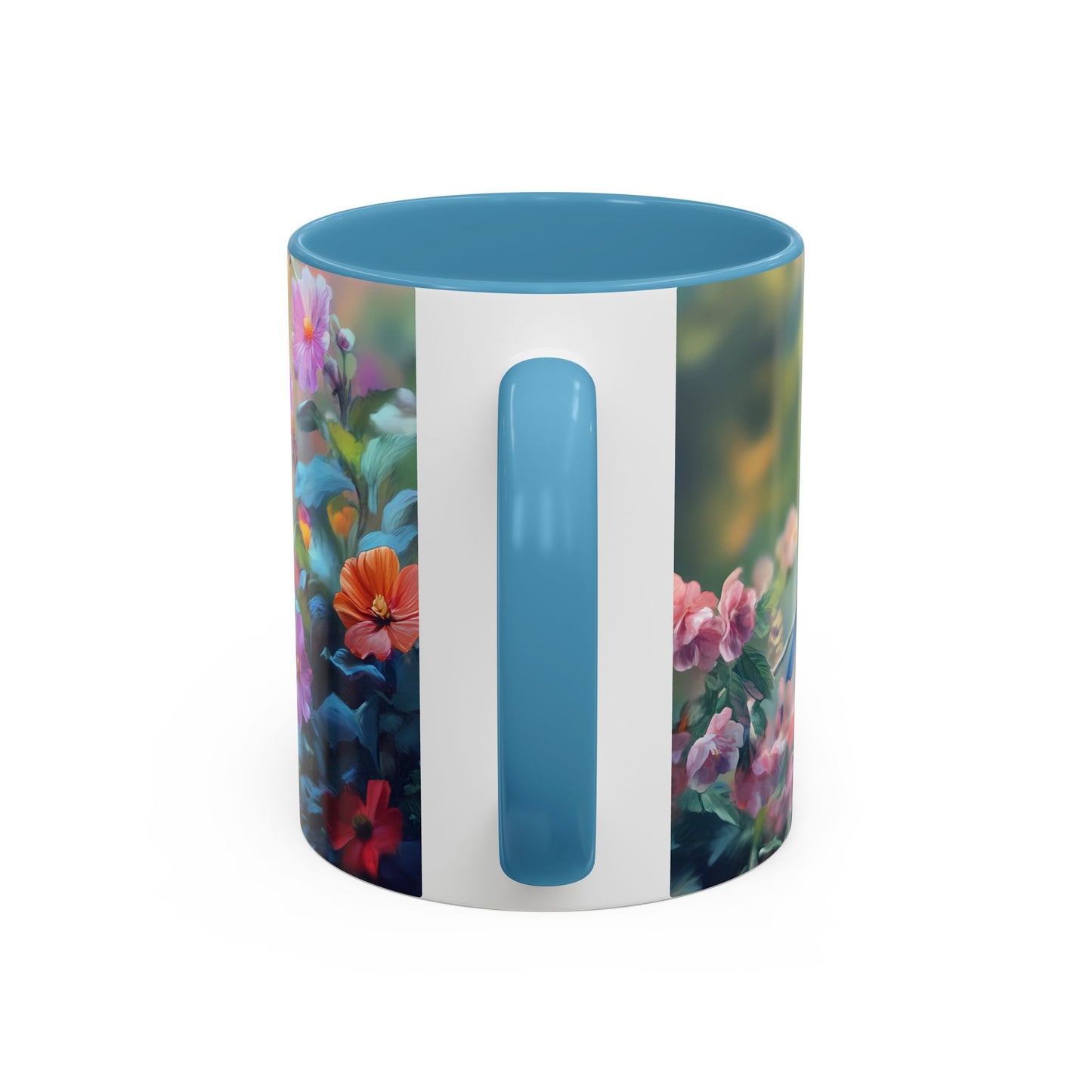 Charming Nature-Inspired Accent Coffee Mug with Colorful Birds & Flowers - 11913