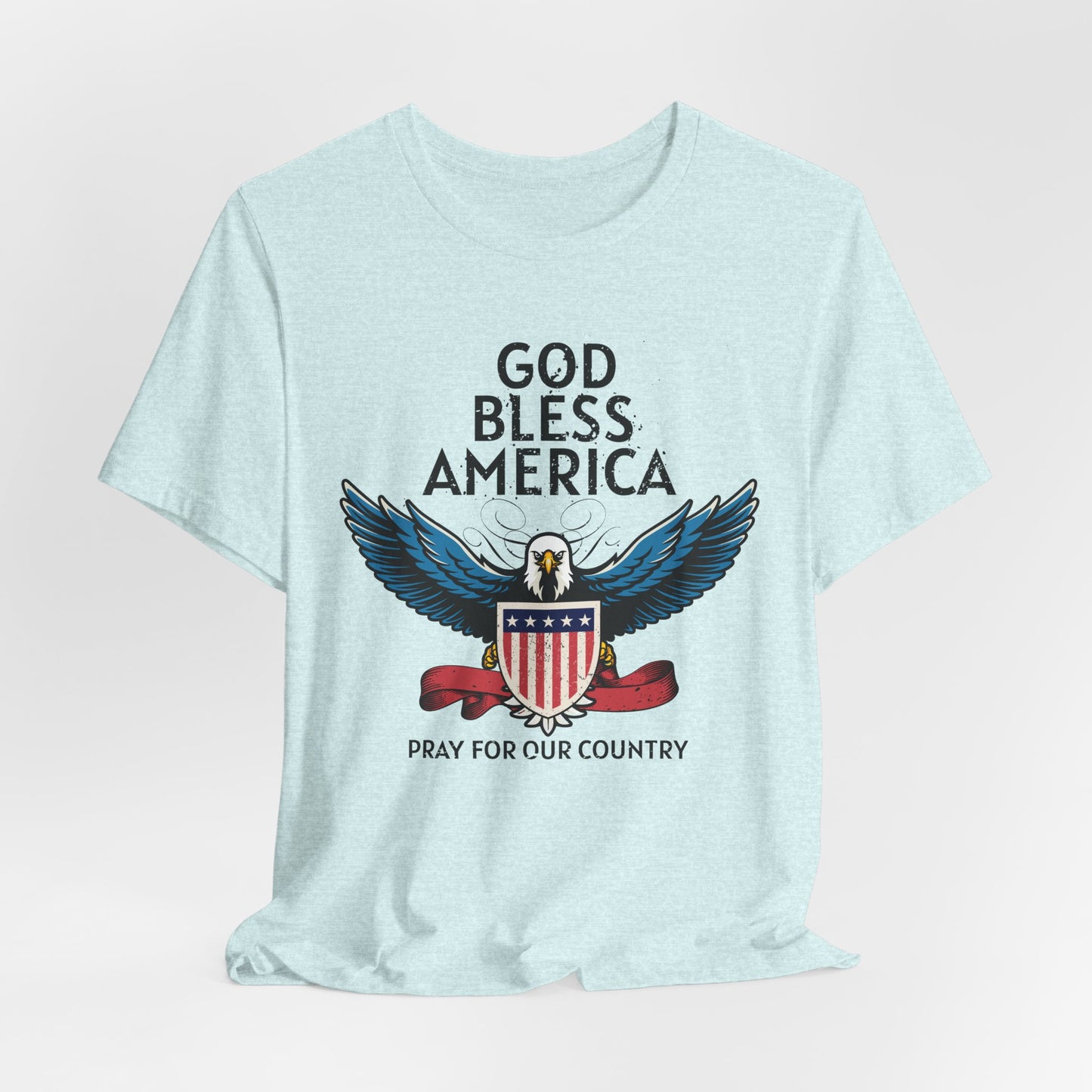 God Bless America Unisex Tee | Patriotic Shirt, American Eagle Design, Casual Wear, Independence Day, Gifts for Veterans - 13786
