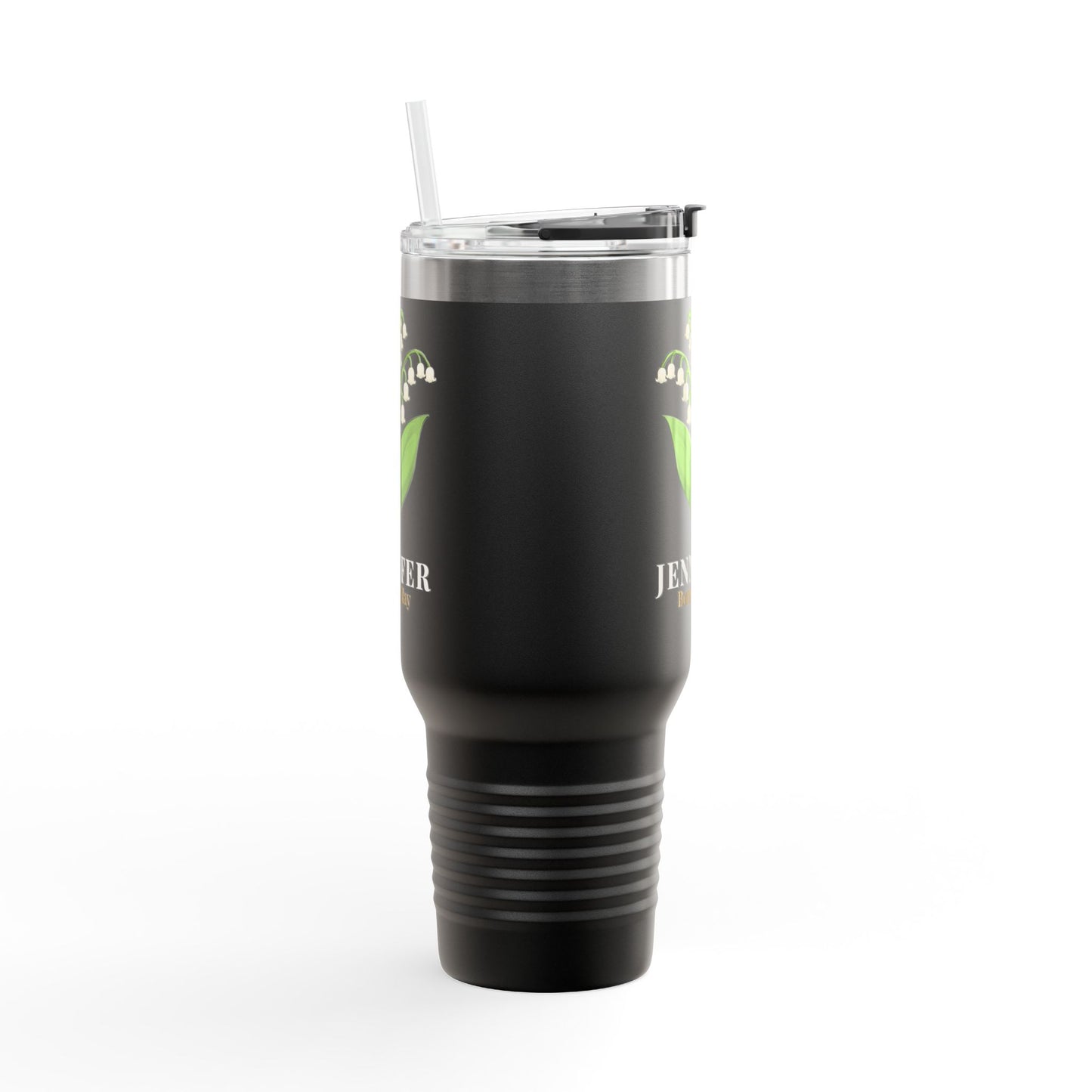 Personalized Lily of the Valley 40oz Tumbler | Custom Name Insulated Travel Mug - 14897