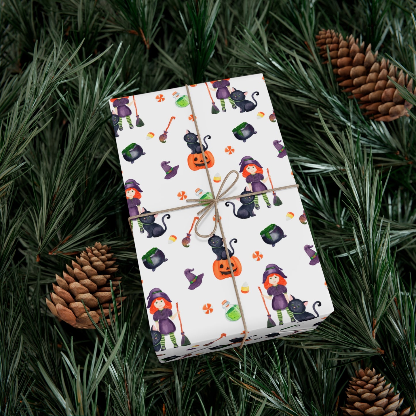 Halloween Girl with a Black Cat - Gift Wrap Papers - 13987