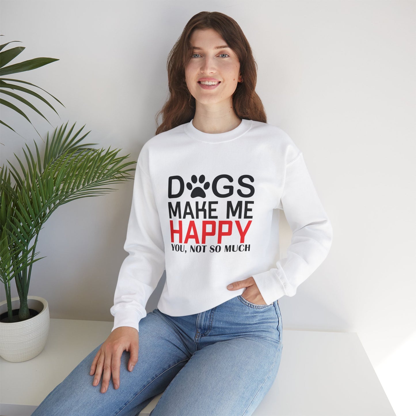 Dogs Make Me Happy - Unisex Heavy Blend™ Crewneck Sweatshirt