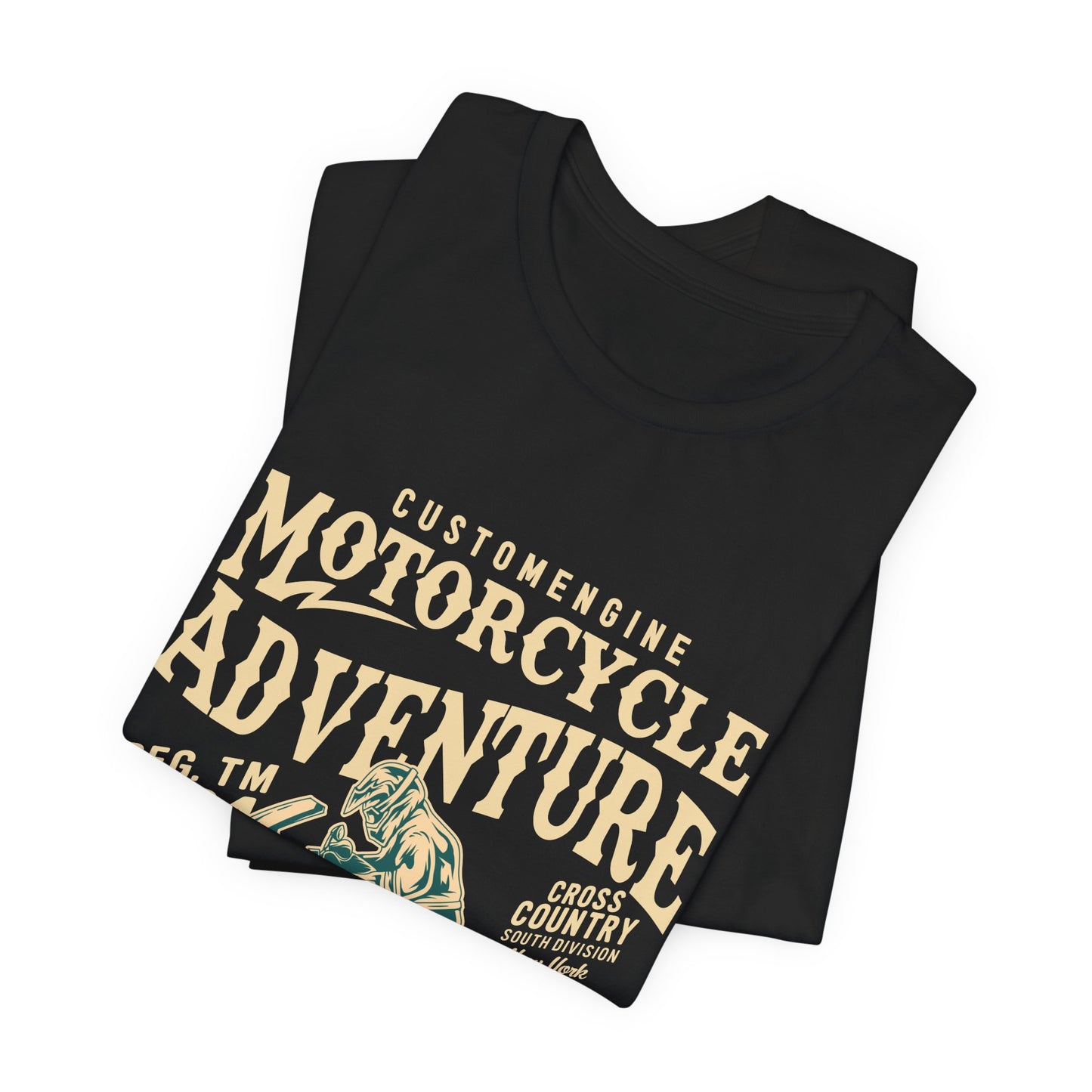 Custom Engine, Motorcycle Adventure - Unisex Jersey Short Sleeve Tee