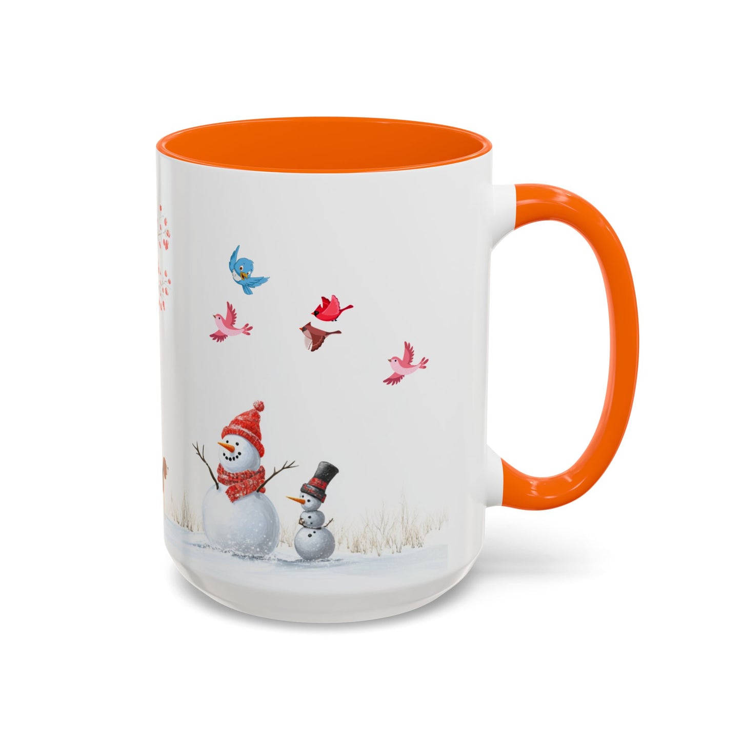 Winter Tree, Snowman & Puppy - Accent Coffee Mug (11, 15oz) - 10406