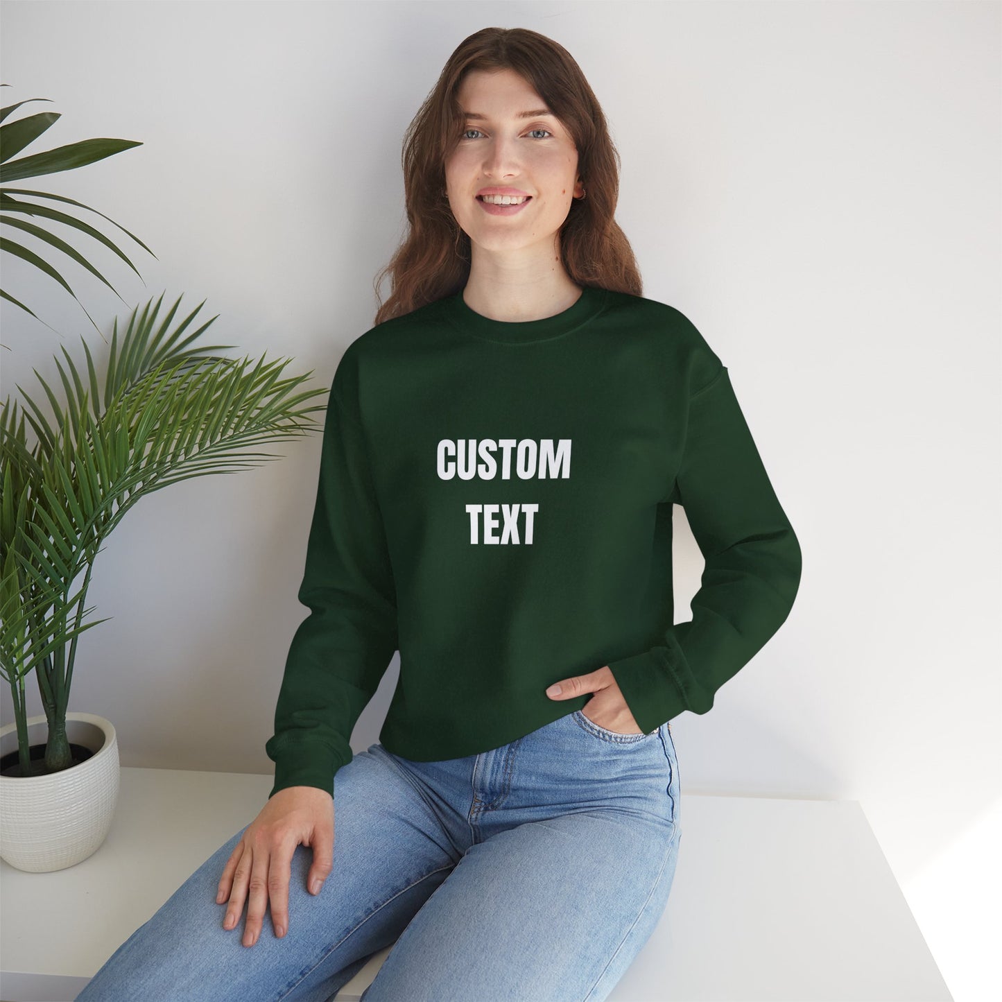 Custom Text Crewneck Sweatshirt – Personalized Unisex Pullover - 14682