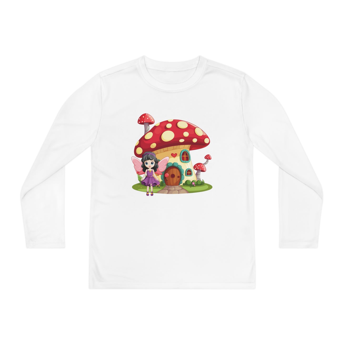 Fairy Mushroom House  - Youth Long Sleeve Competitor Tee