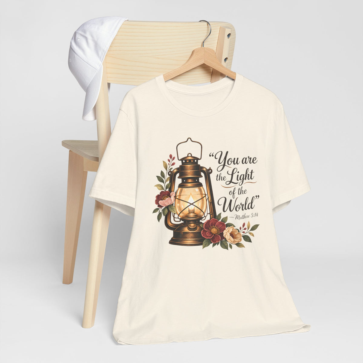 You Are the Light of the World T-Shirt, Vintage Floral Lantern Christian Tee - 14555