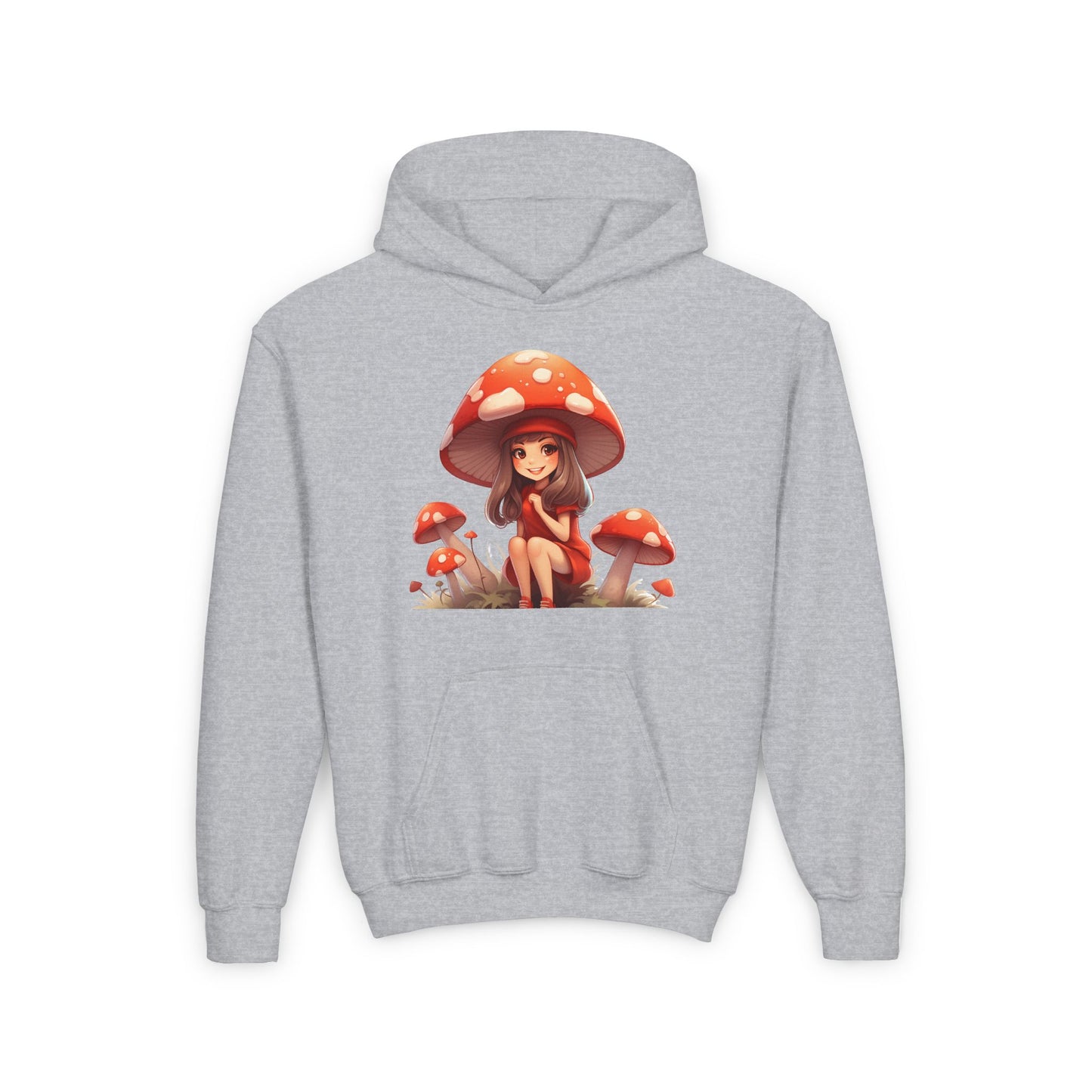 Mushroom Magic, All Day Long  - Youth Heavy Blend Hooded Sweatshirt - 10874