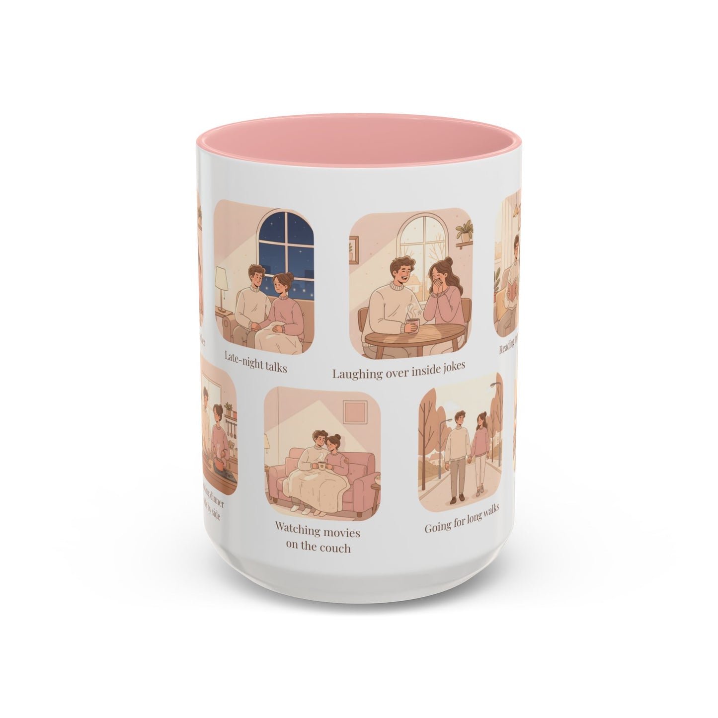 Our Favorite Things to Do Valentine’s Mug – Cozy Couples Illustrated Accent Coffee Mug - 14701