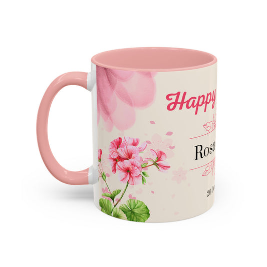 Happy Wedding, Names, Cutomizable - Accent Coffee Mug (11, 15oz) - 10921