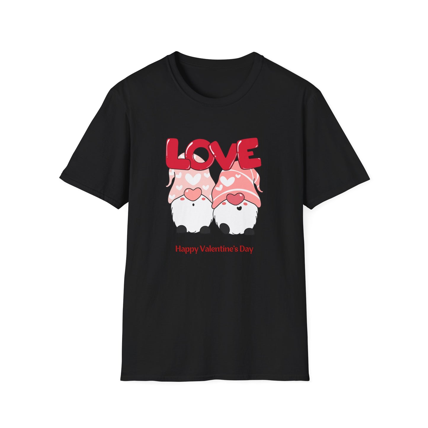 Gnomes, Love, Happy Valentine's Day - Unisex Softstyle T-Shirt - 11444