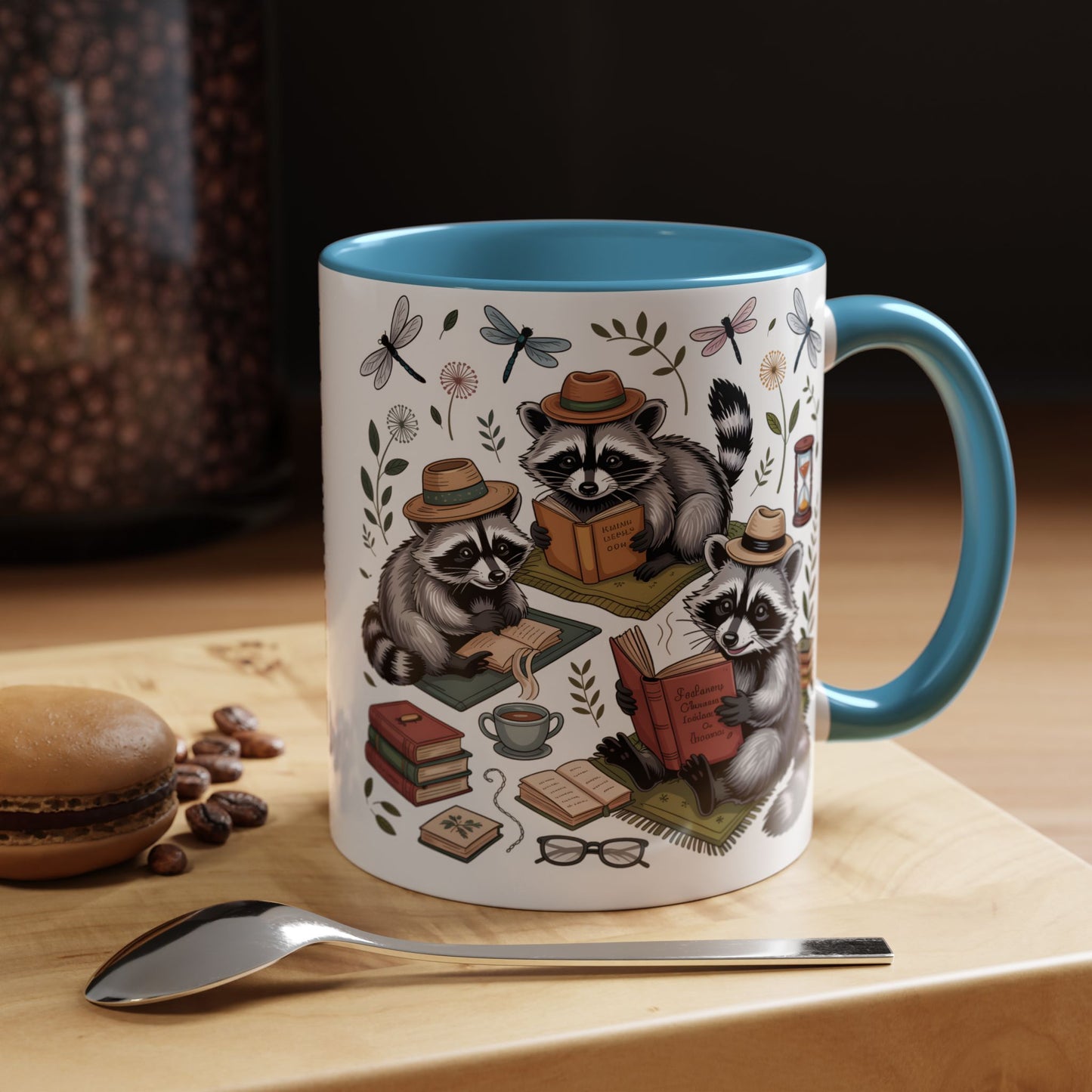 Raccoons Love Books Mug – Cute Reading Coffee Mug Gift for Book Lovers (11oz / 15oz) - 14801