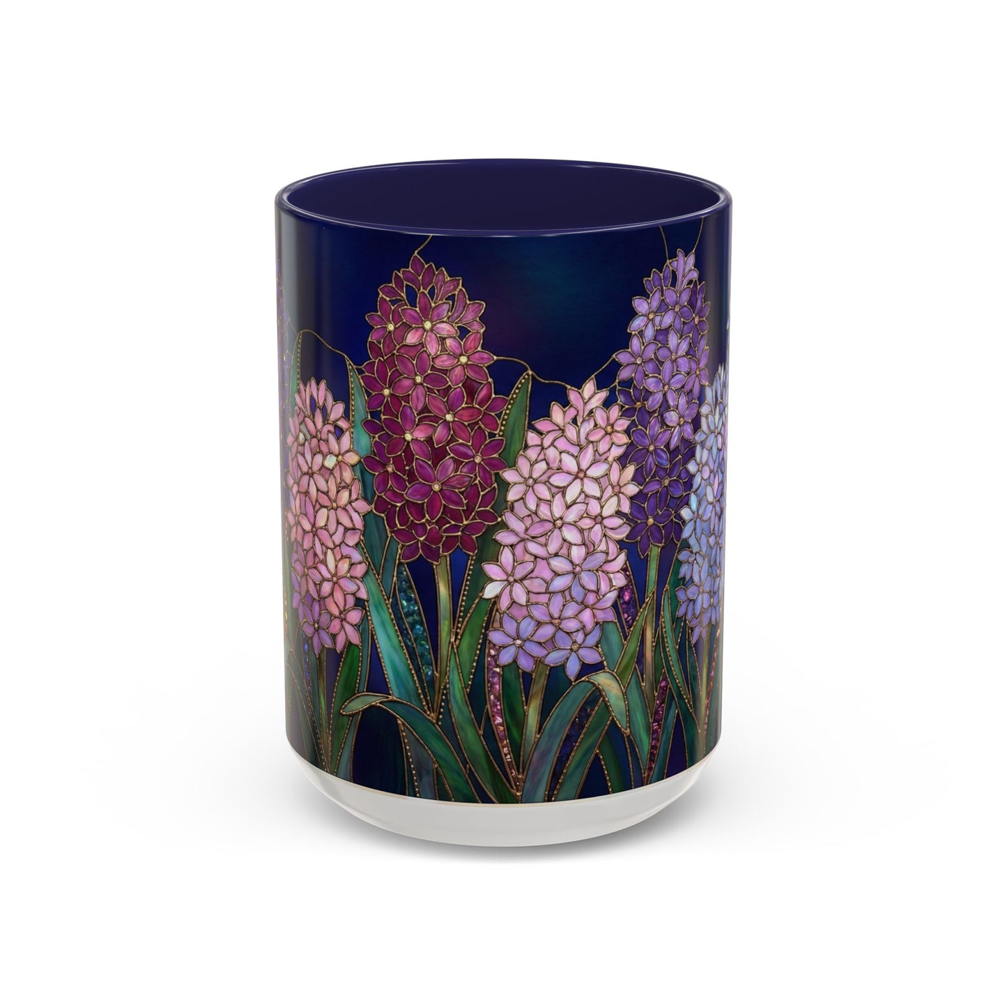 Hyacinth Floral Coffee Mug — Stained Glass Design (11/15 oz) - 14570