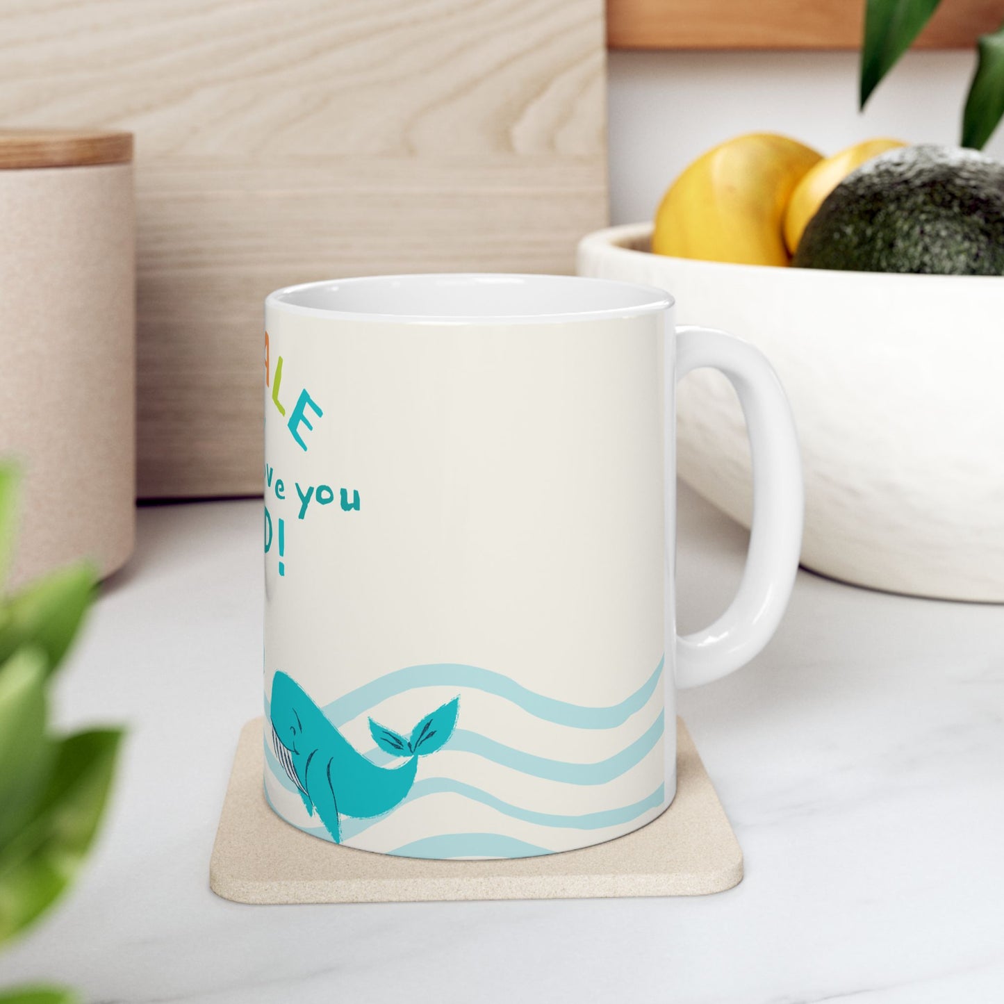 Whale Love Mug - Cute Father’s Day Gift for Dad, Whale Design Coffee Cup, Father's Day - 14031