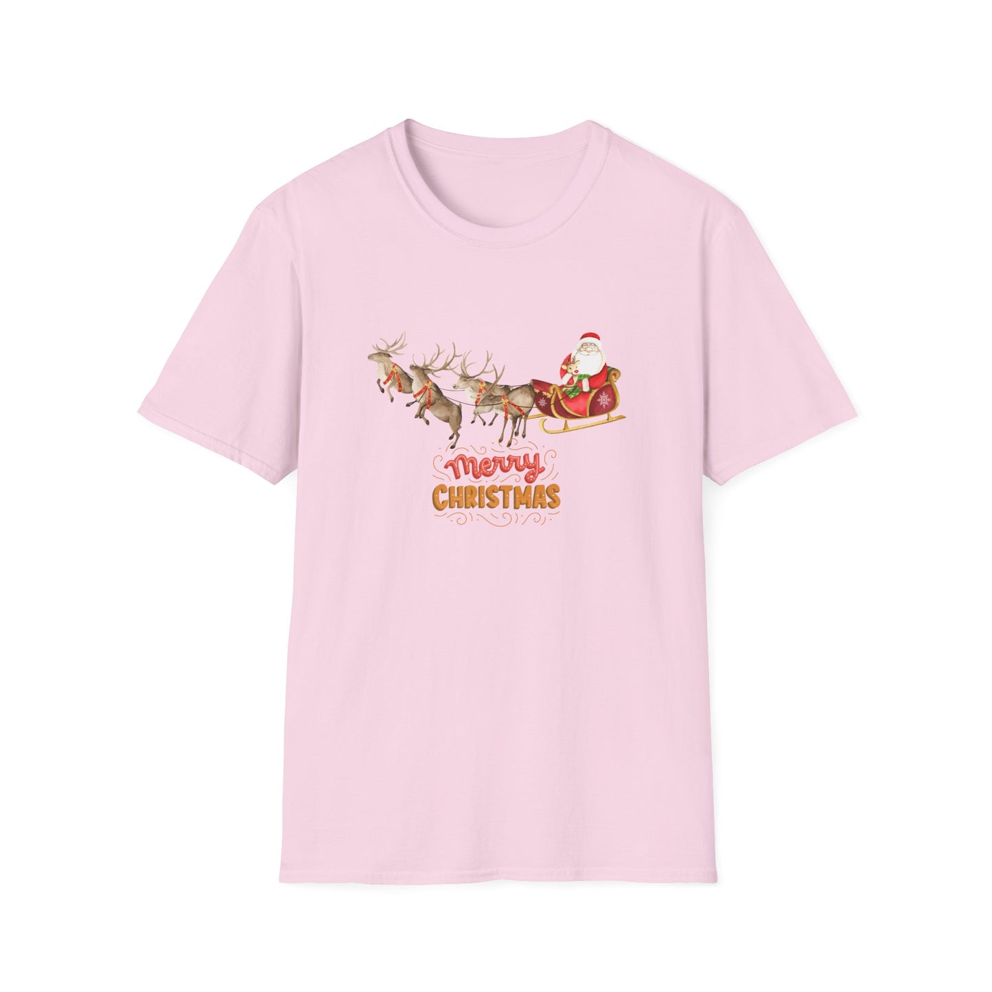 Santa & Reindeers - Unisex Softstyle T-Shirt - 10024