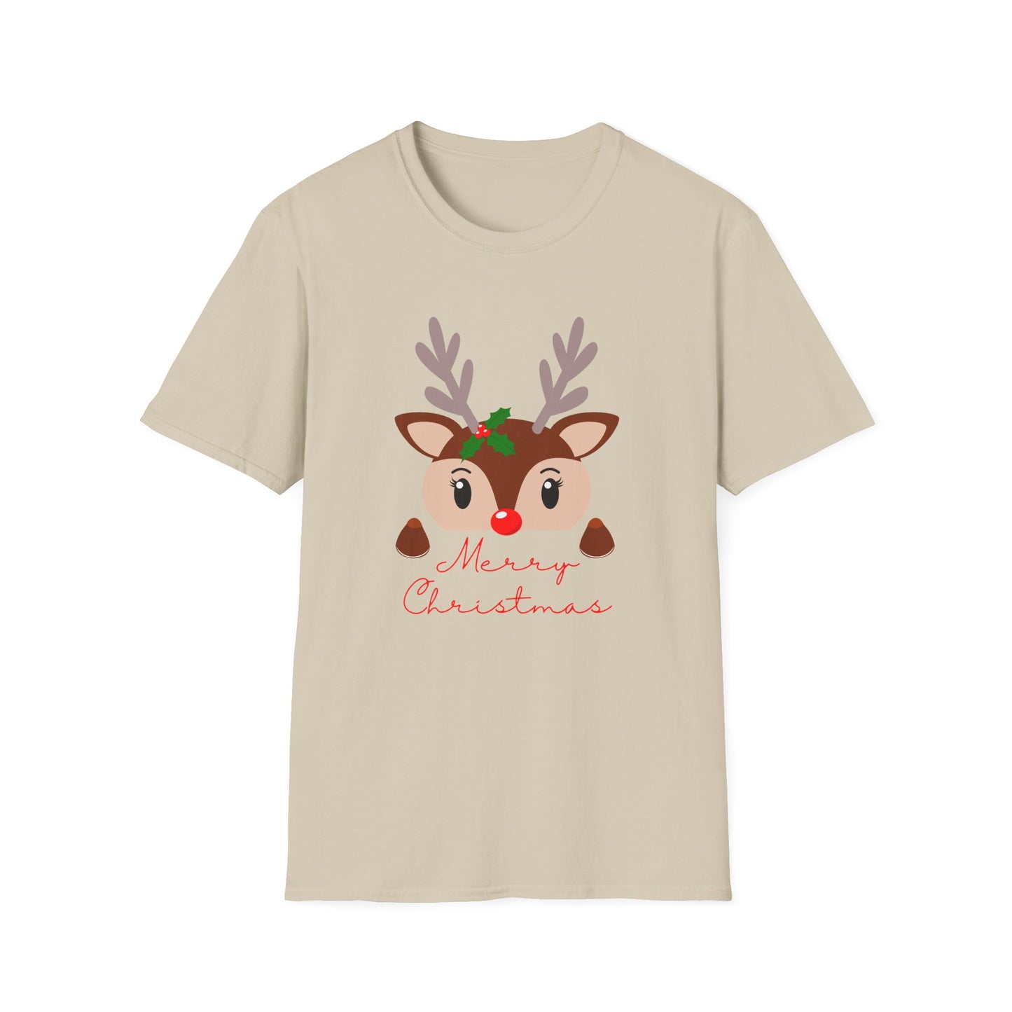 Reindeer, Merry Christmas - Unisex Softstyle T-Shirt