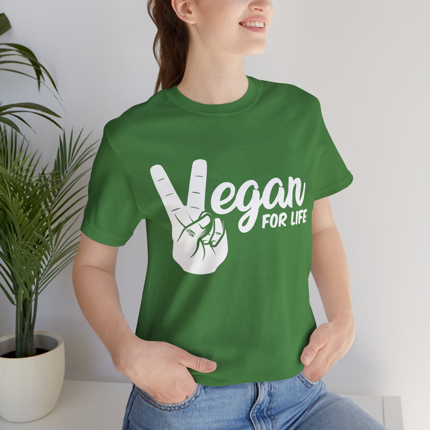 Vegan For Life - Unisex Jersey Short Sleeve Tee - 12381