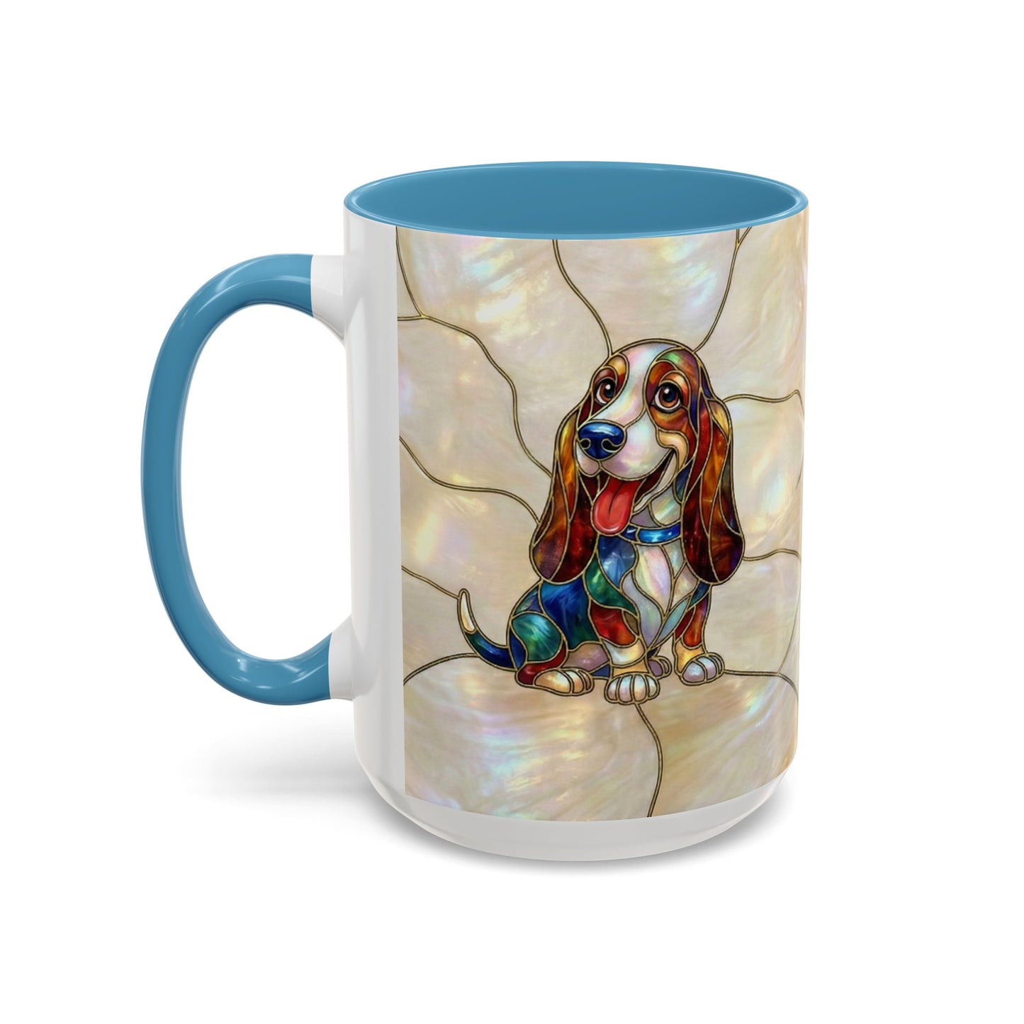 Basset Hound Stained Glass Accent Coffee Mug (11/15oz) - 14520