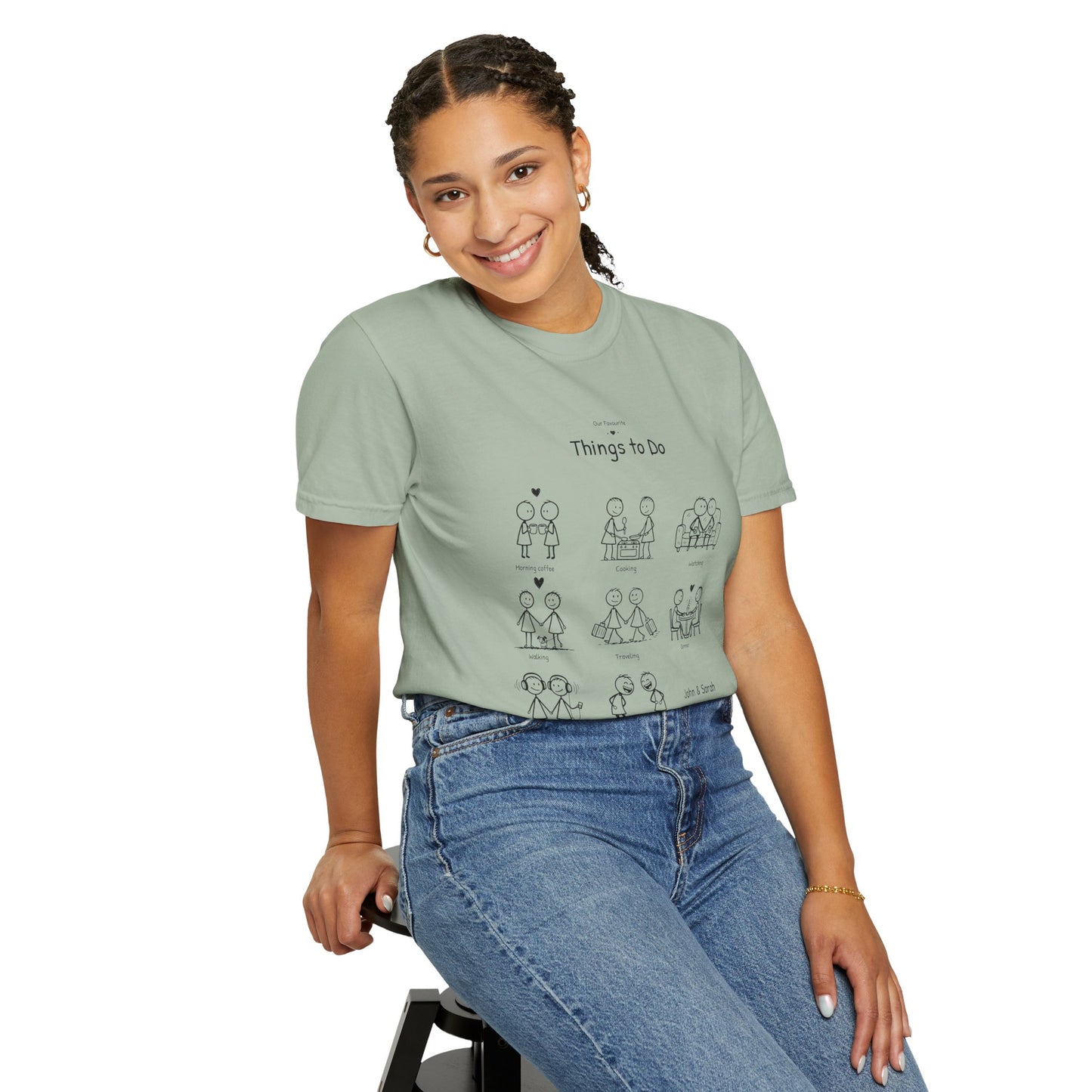 Our Favourite Things to Do Together – Personalised Valentine’s Illustration T-Shirt Gift - 14723