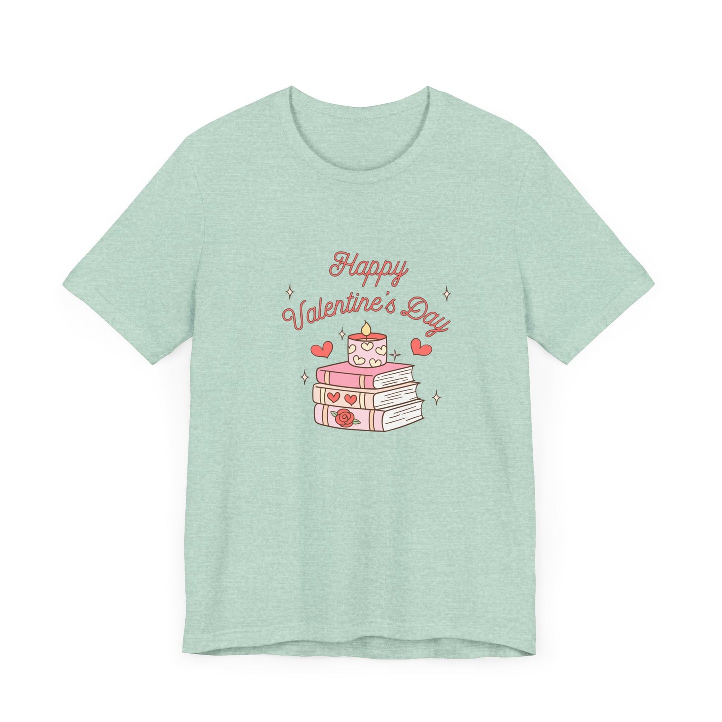 Books, Happy Valentine's Day - Unisex Jersey Short Sleeve Tee - 11572