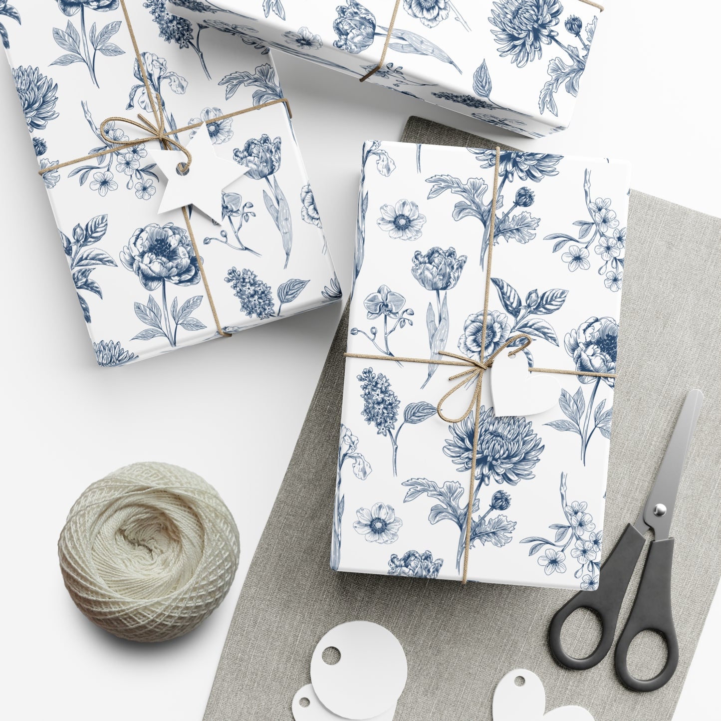 Blue Flowers - Gift Wrap Papers - 10313