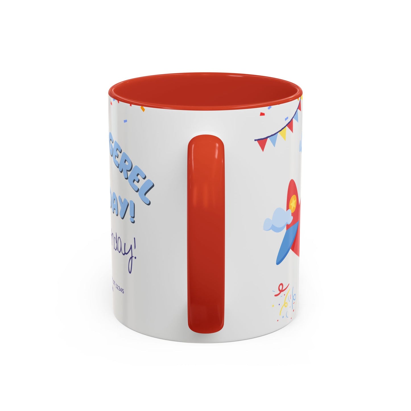 Happy 6th Birthday to A Boy Pilot, Details Customizable - Accent Coffee Mug (11, 15oz) - 11233
