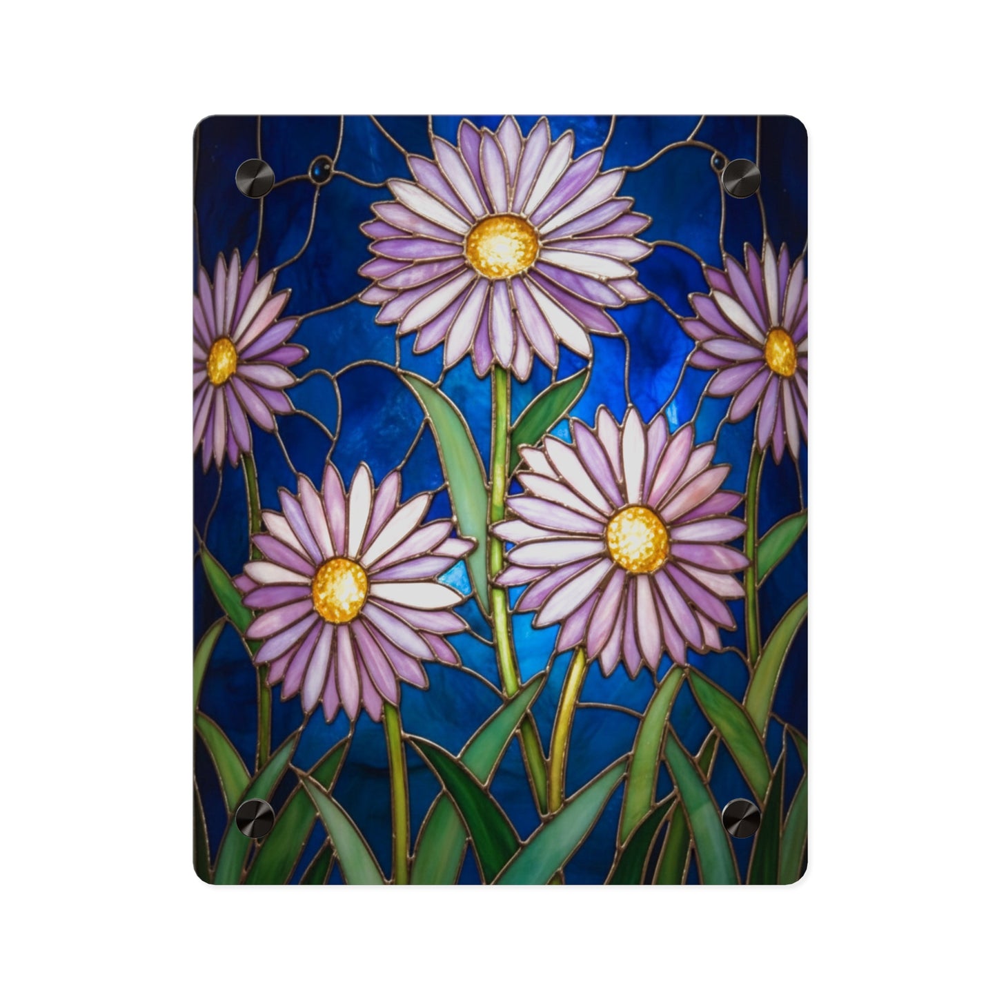Aster Field Acrylic Wall Art Panel — Floral Home Décor - 14607