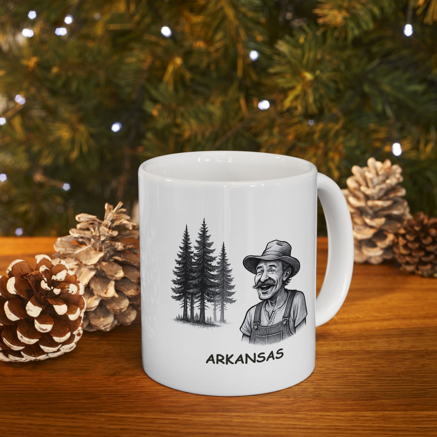 "Arkansas: Where the trees are tall, and the accents are even taller." Ceramic Mug - 13275