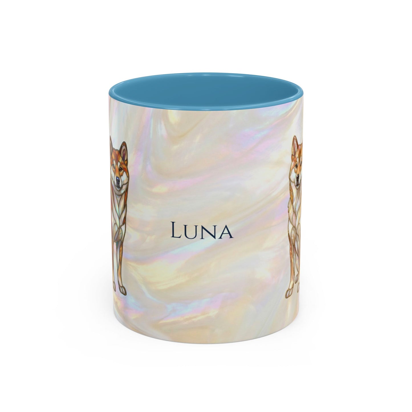 Shiba Inu Accent Coffee Mug – Stained Glass Design 11/15oz - 14646
