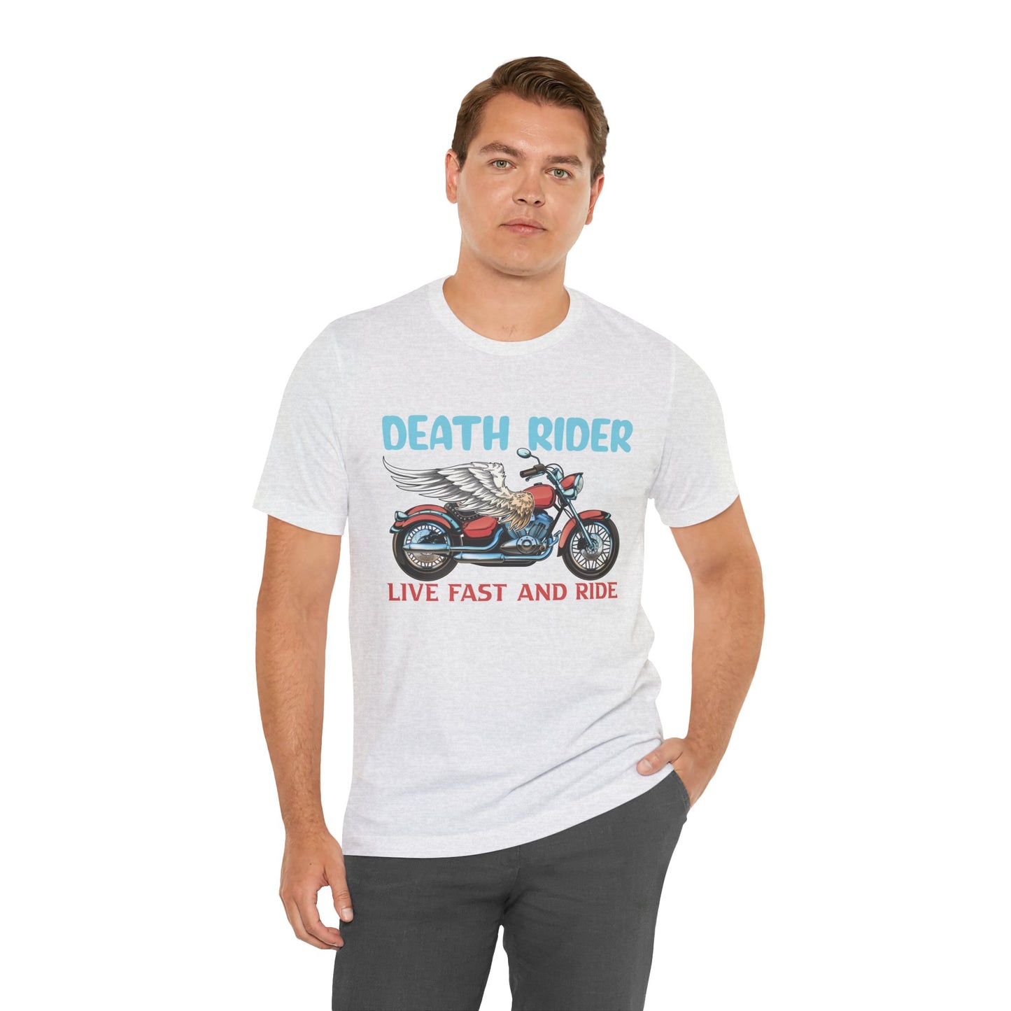 Death Rider, Live Fast and Ride  - Unisex Jersey Short Sleeve Tee - 13595