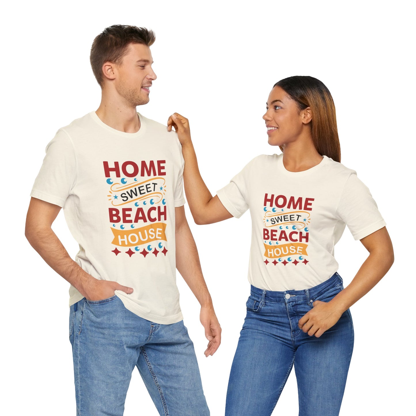 Home Sweet, Beach House - Unisex Jersey Short Sleeve Tee - 13233