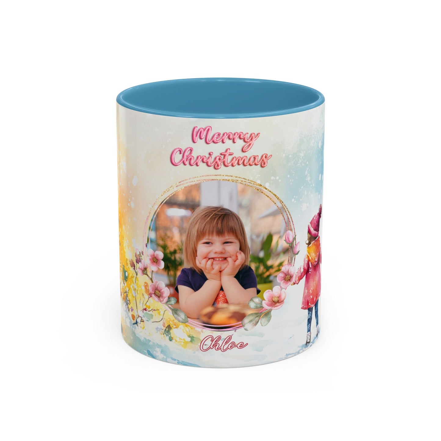 Chloe, Merry Christmas, For Girls, Customizable  - Accent Coffee Mug (11, 15oz) - 10150