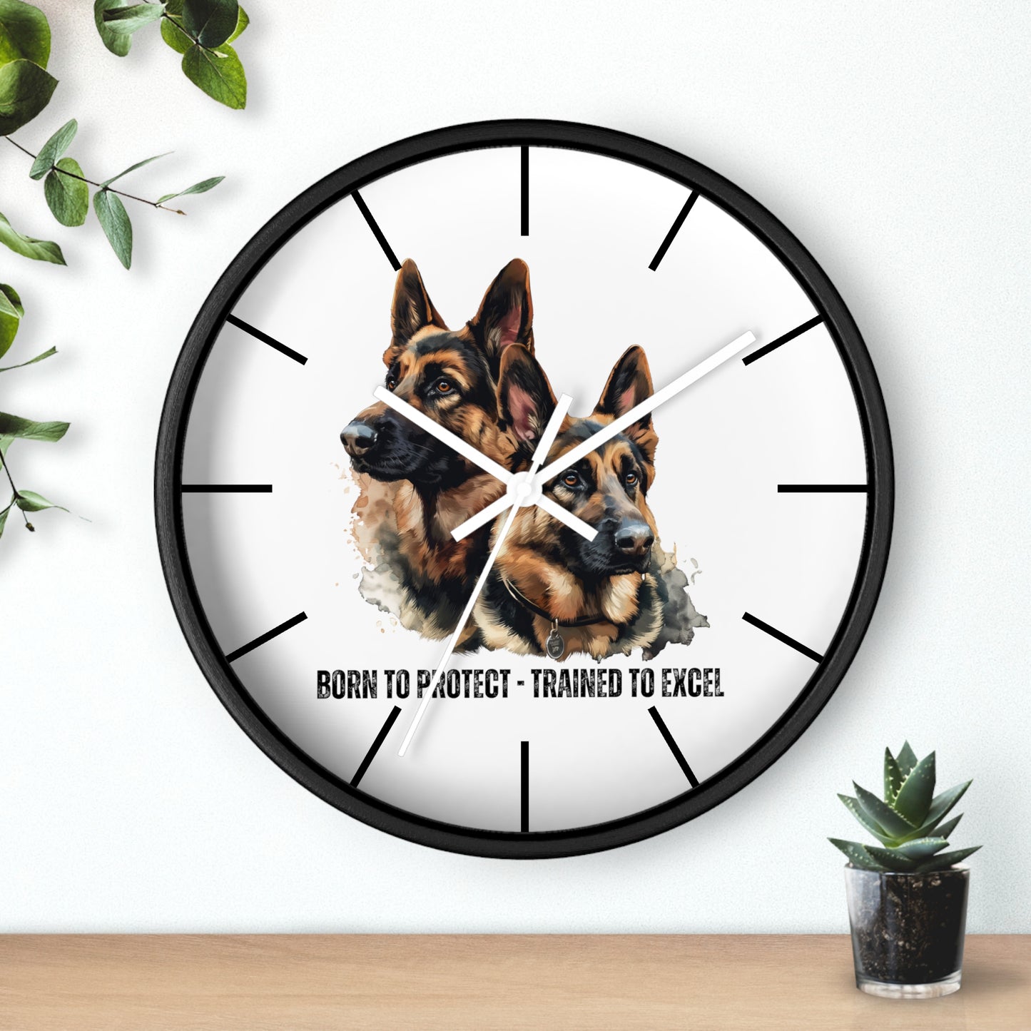 German Shepherds: Born to Protect - Wall Clock