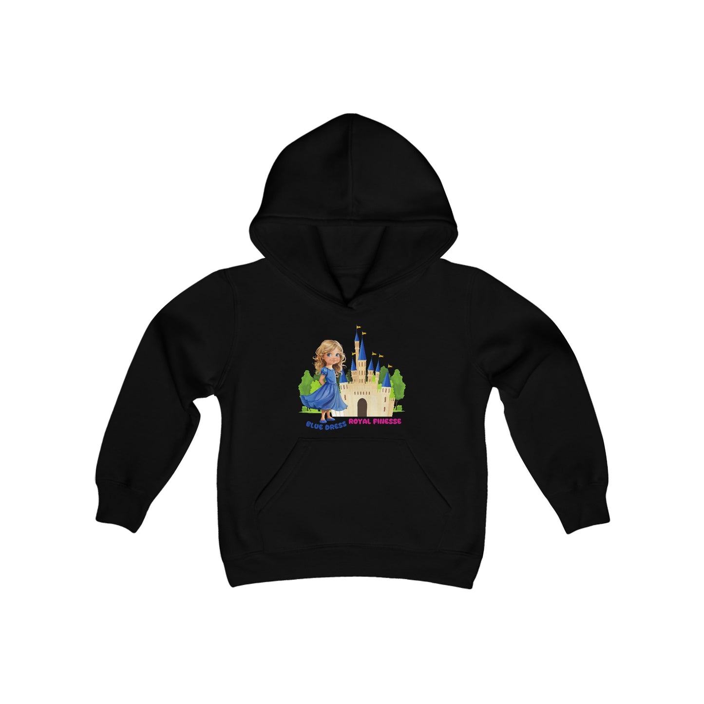 Blue Dress Princess, Royal Finesse - Youth Heavy Blend Hooded Sweatshirt