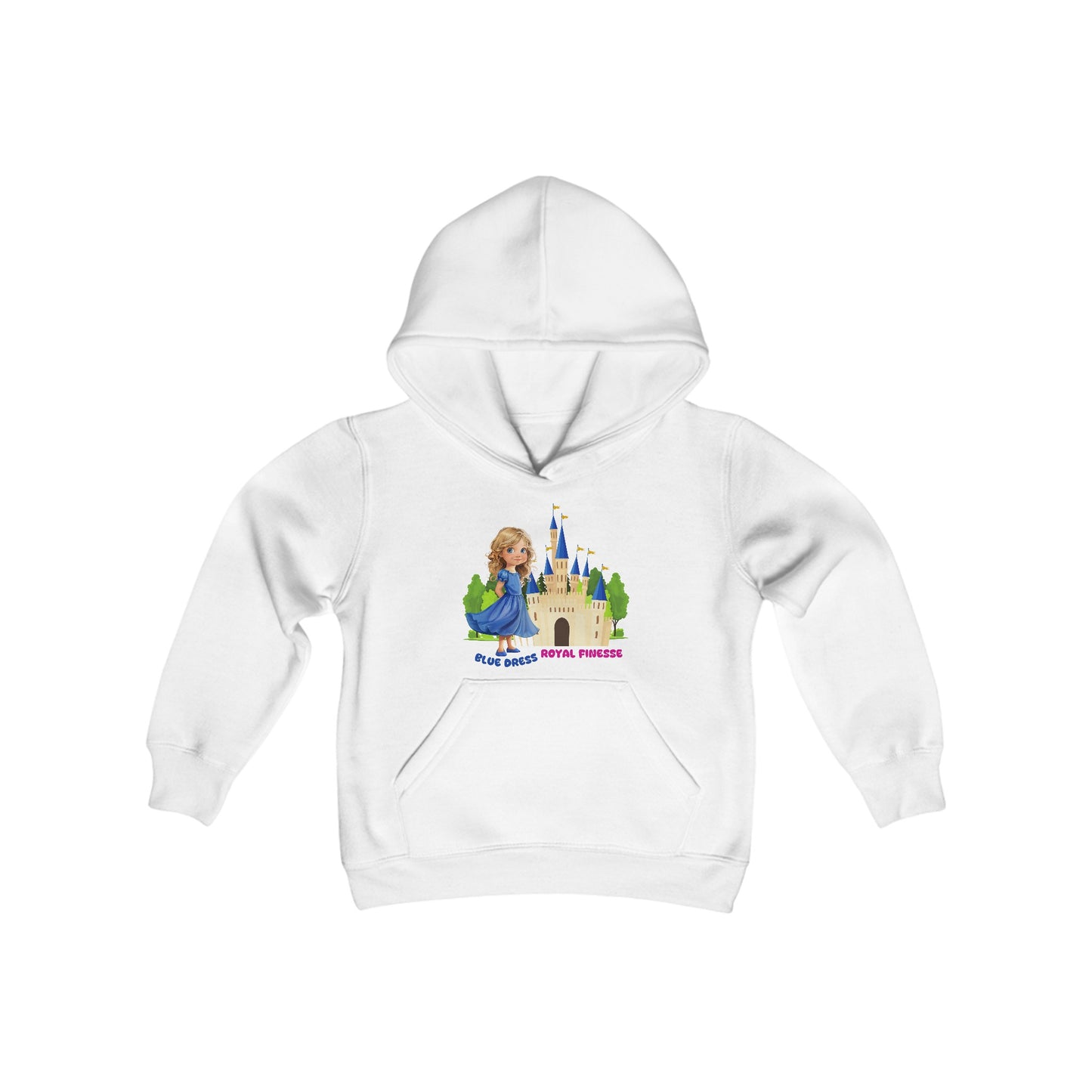 Blue Dress Princess, Royal Finesse - Youth Heavy Blend Hooded Sweatshirt