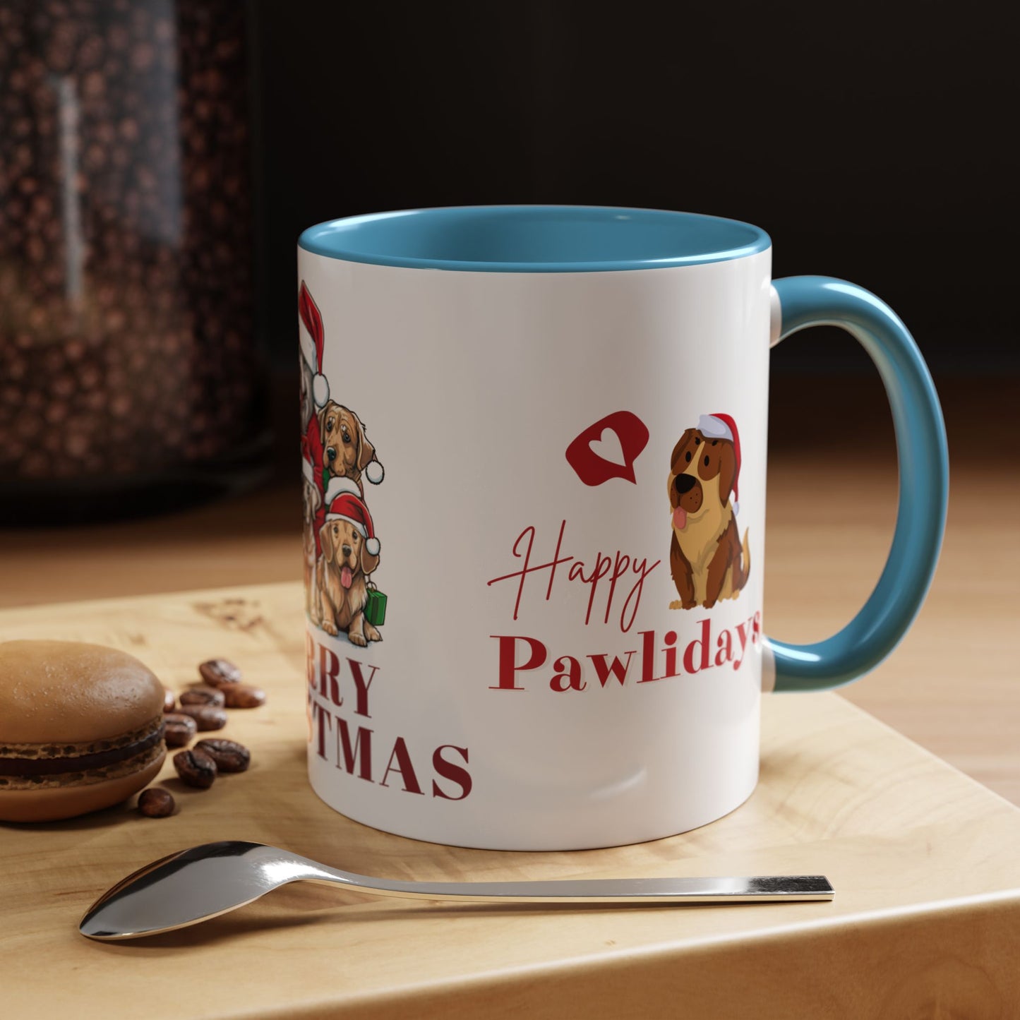 Dogs, Merry Christmas - Accent Coffee Mug (11, 15oz)