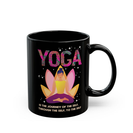 Yoga Is The Journey Of The Self Through The Self To The Self – Black Mug (11oz & 15oz) - 13214
