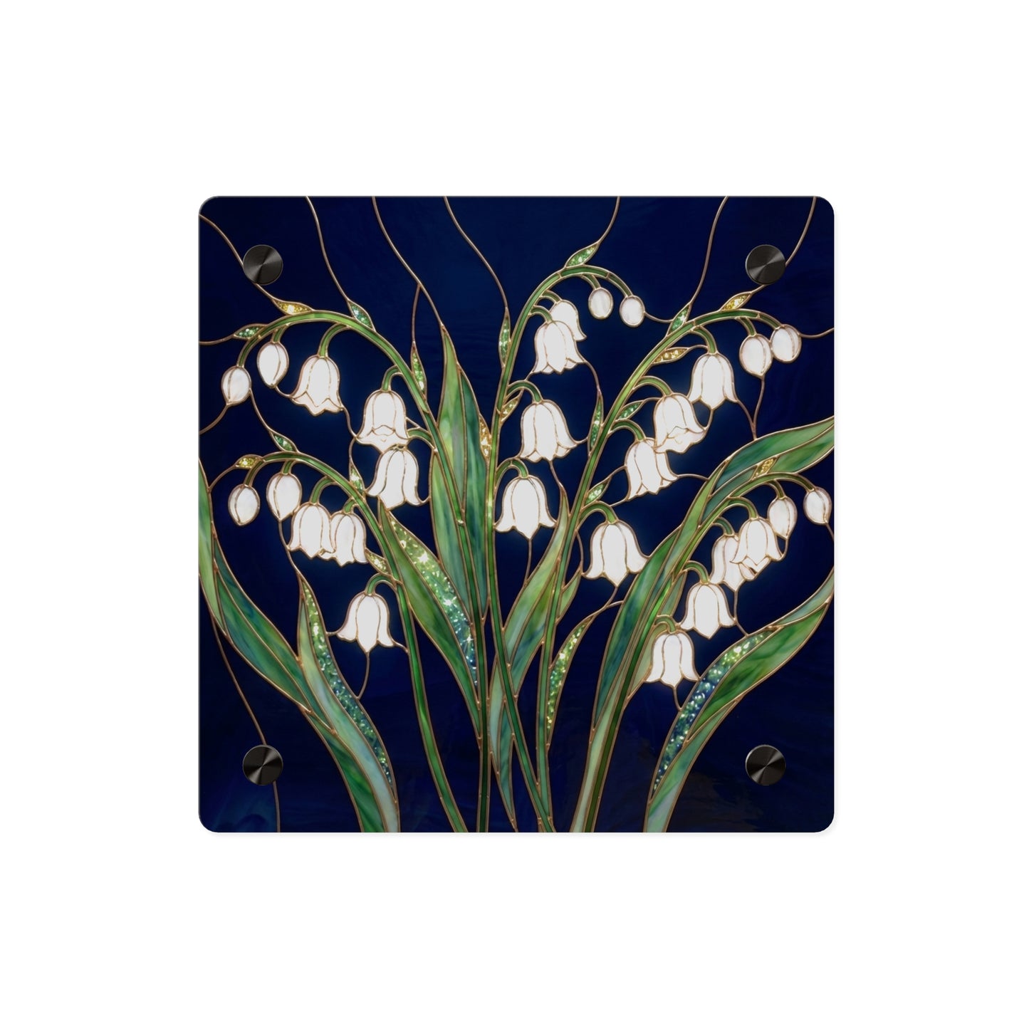 Lily of the Valley Acrylic Wall Art Panel — Botanical Floral Home Decor - 14603