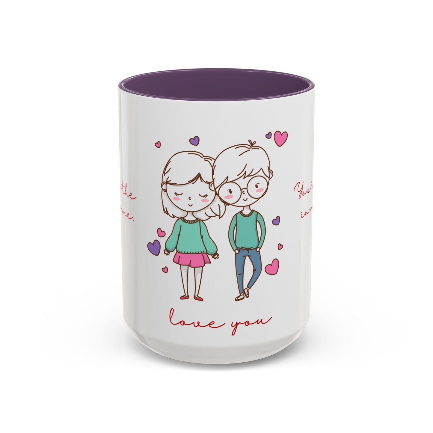 Cute Couple, Love You - Accent Coffee Mug (11, 15oz) - 11472