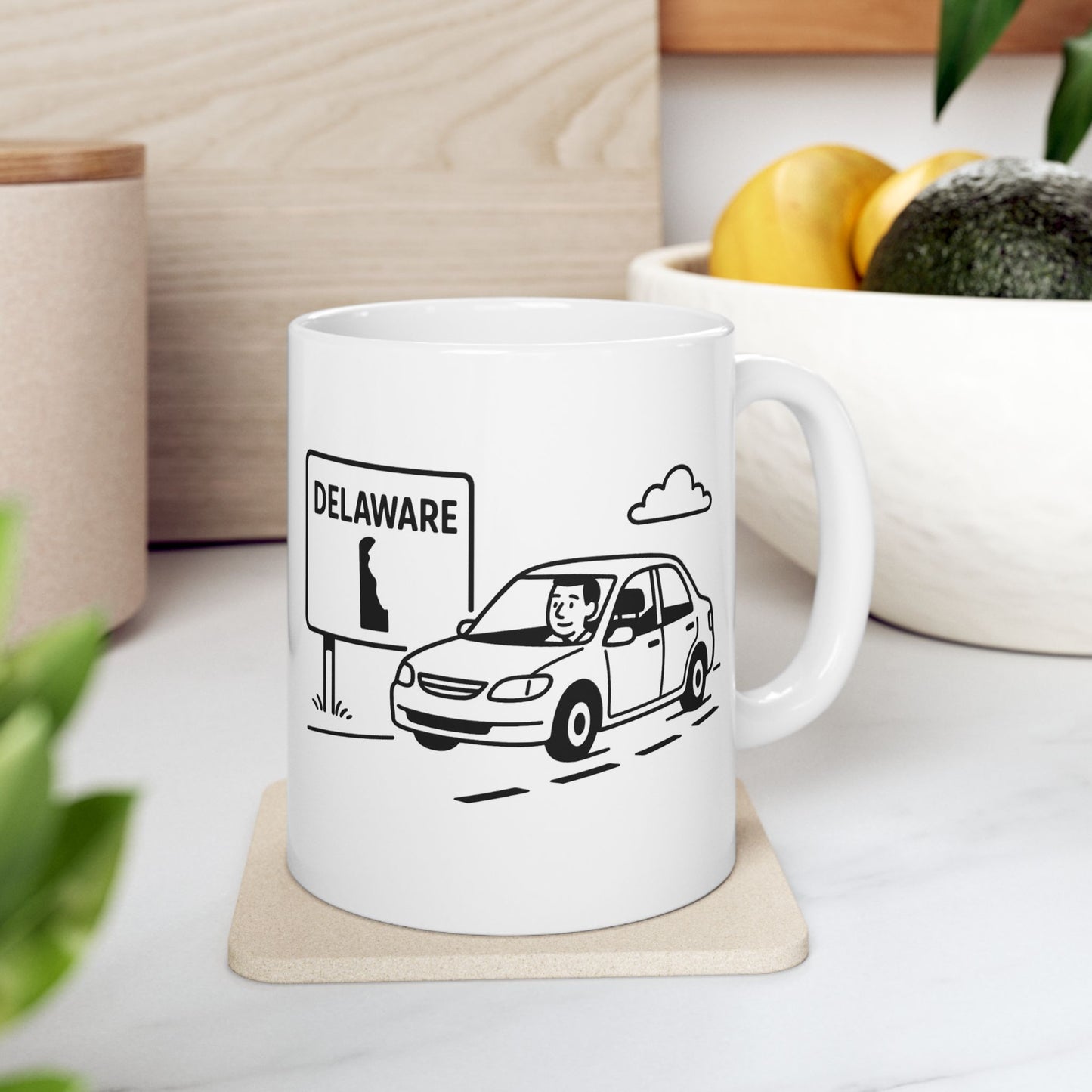 "Delaware: Where the traffic is light, and the taxes are even lighter." Ceramic Mug - 14120