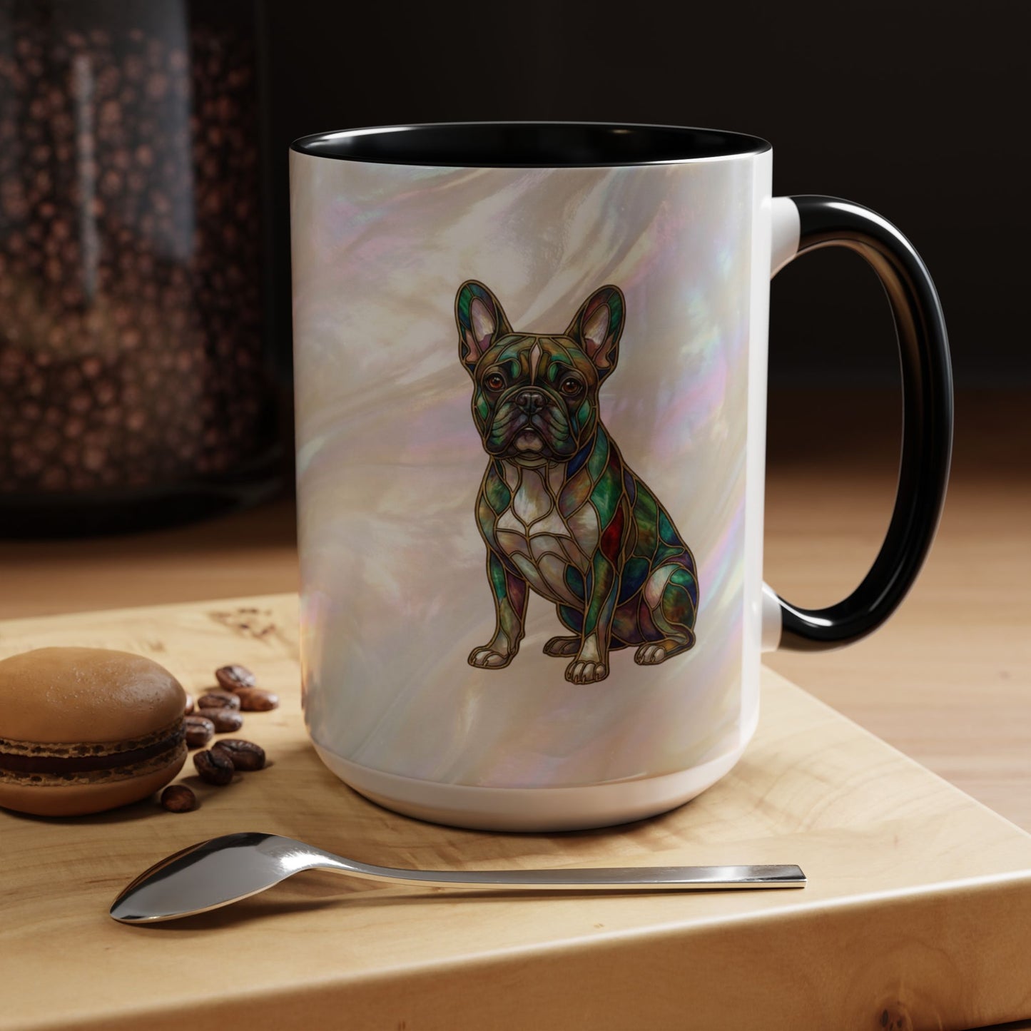 French Bulldog Accent Coffee Mug -Stained Glass Style (11/15oz) - 14632