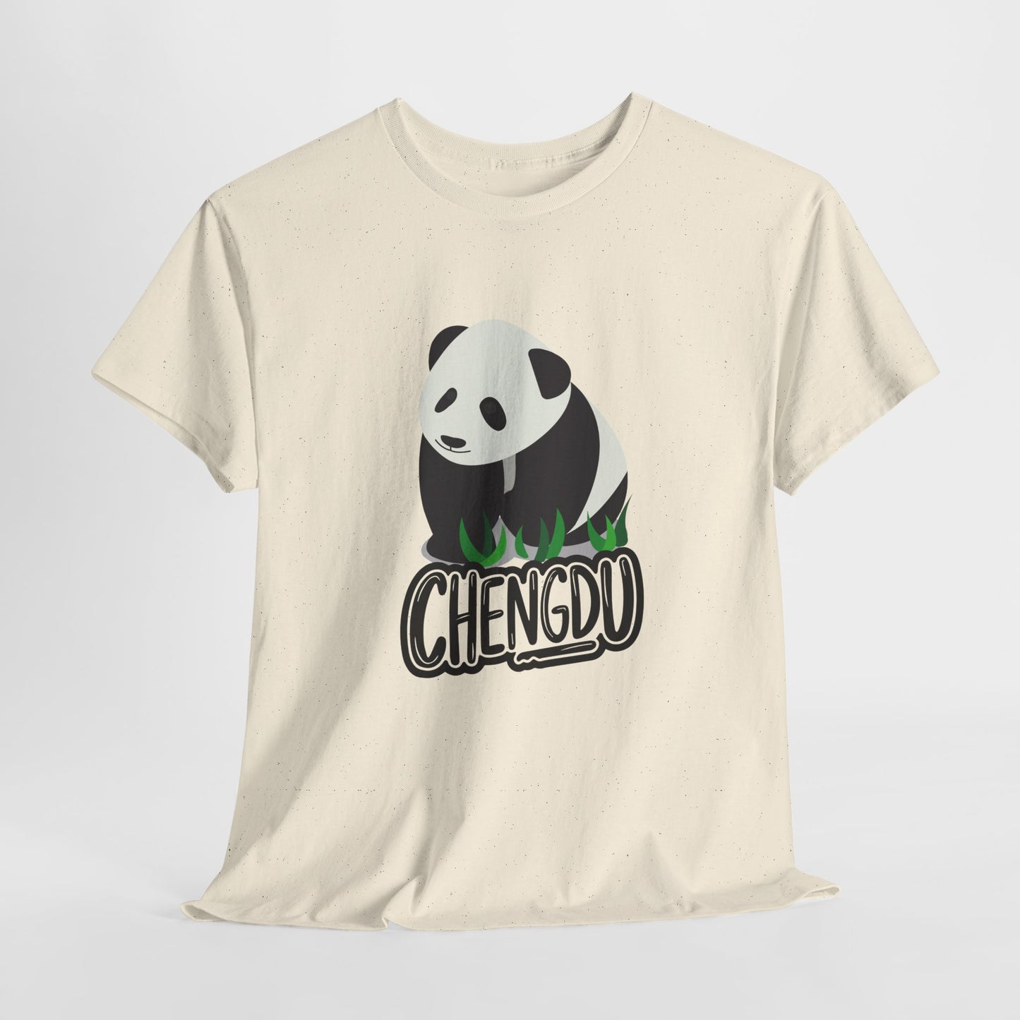Chengdu Panda Unisex Heavy Cotton Tee - Cozy and Fun Graphic Tee for Animal Lovers - 12206