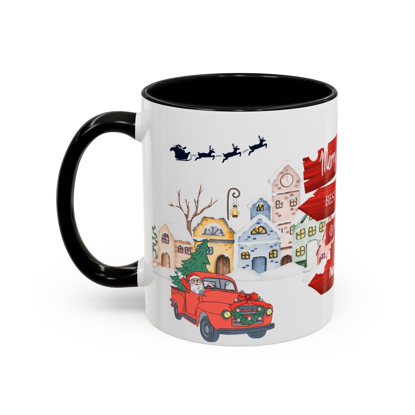 Merry Christmas - Accent Coffee Mug (11, 15oz)