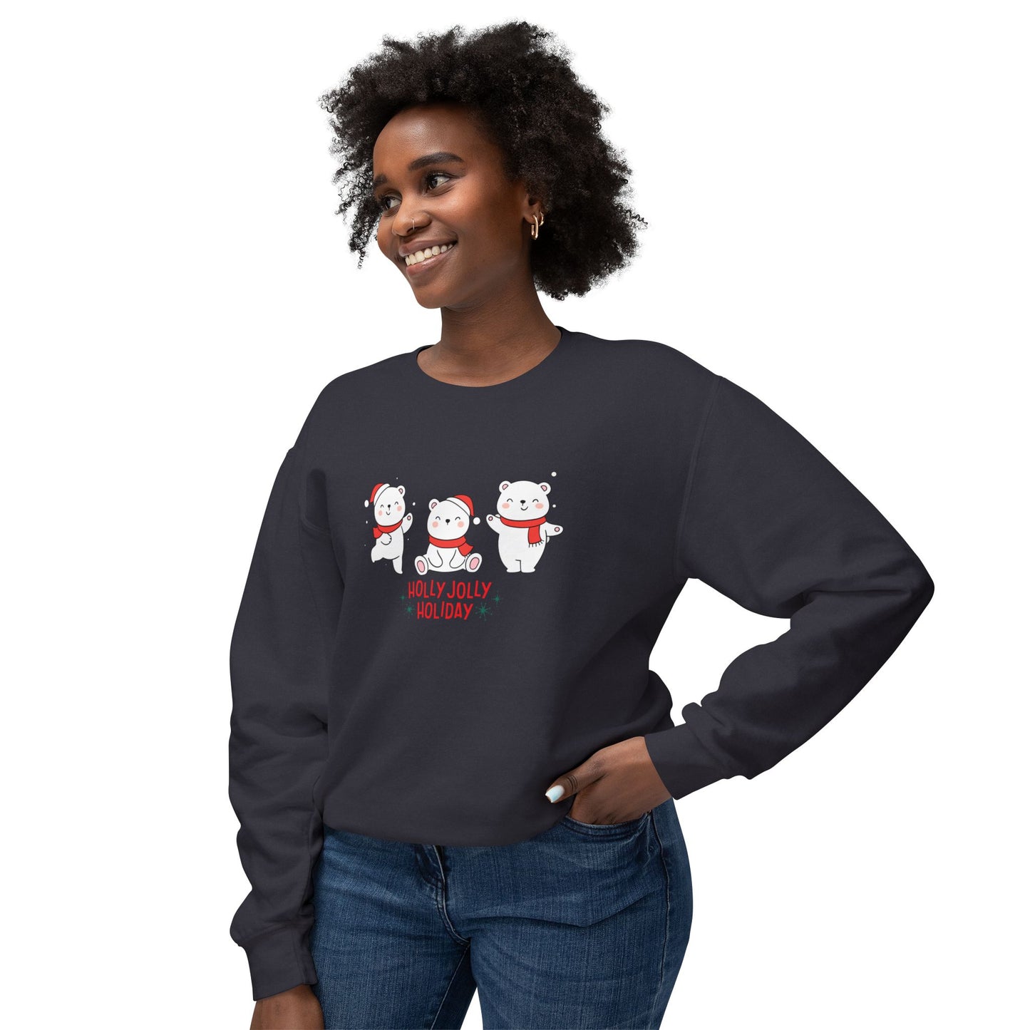 Baby Bears, Holly Jolly Holiday - Unisex Lightweight Crewneck Sweatshirt - 10015