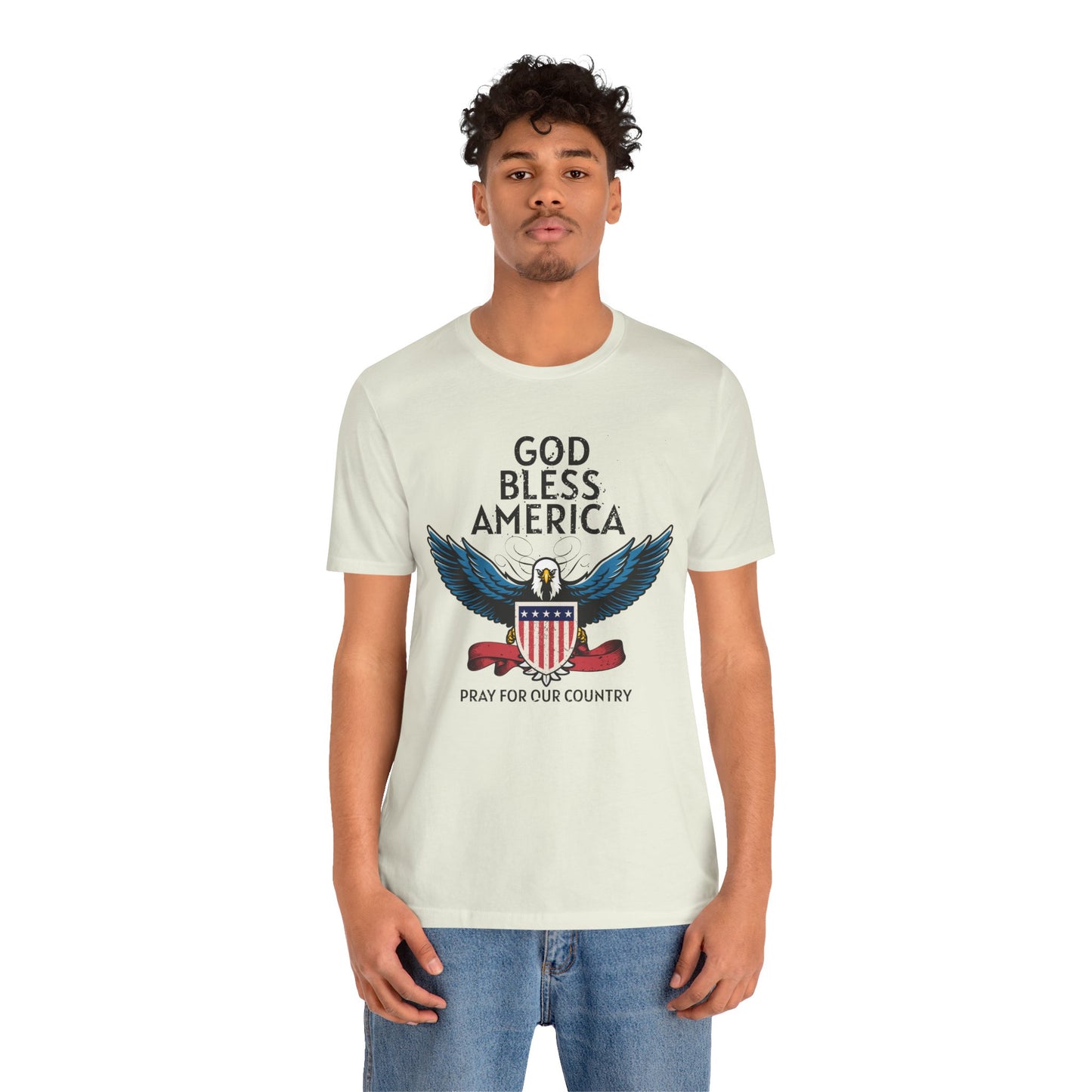 God Bless America Unisex Tee | Patriotic Shirt, American Eagle Design, Casual Wear, Independence Day, Gifts for Veterans - 13786