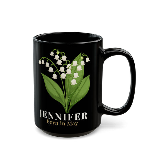 Jennifer Born in May Lily of the Valley Mug | Personalized Custom Name Mug -  14896