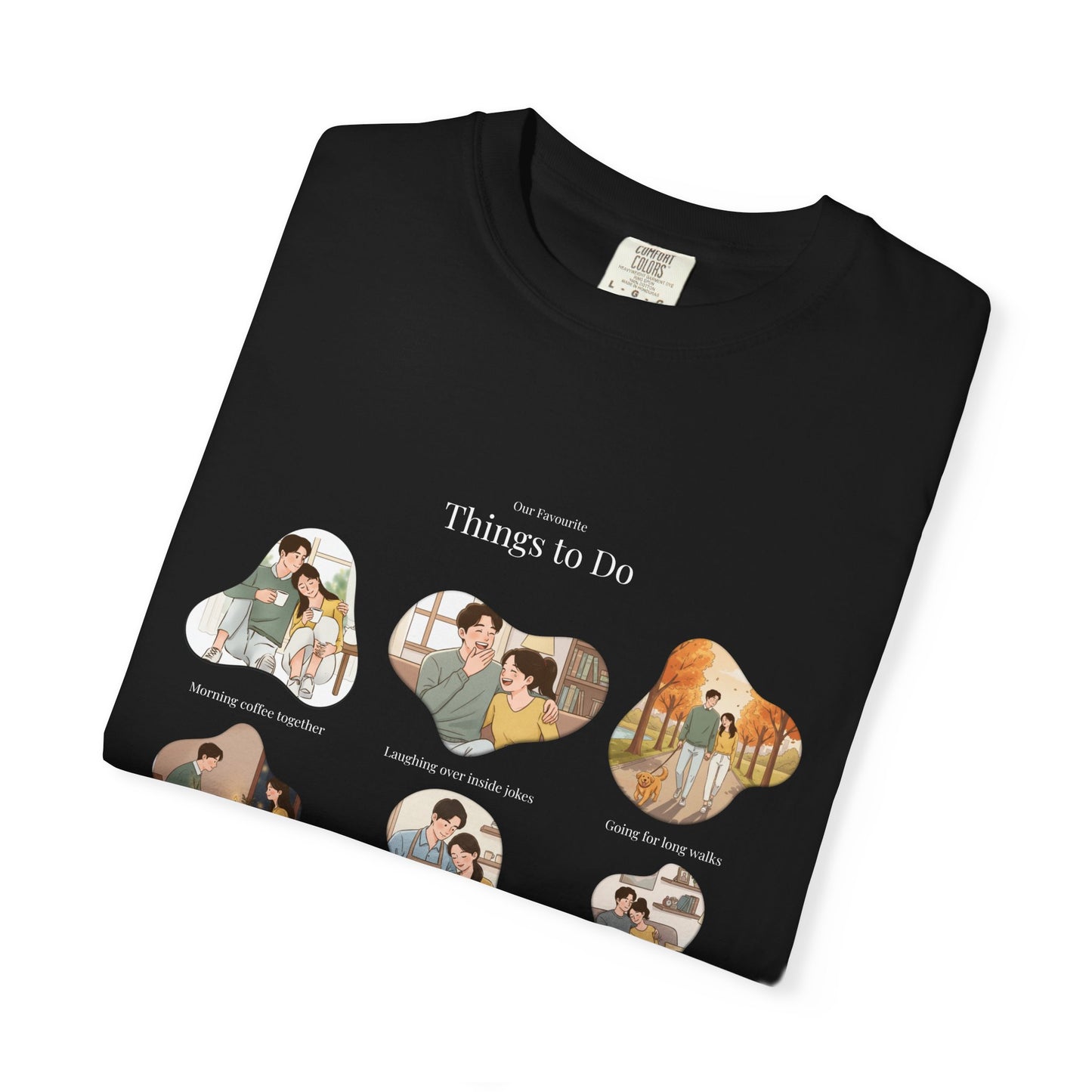 Our Favourite Things to Do Together – Personalised Valentine’s Illustration T-Shirt Gift - 14721