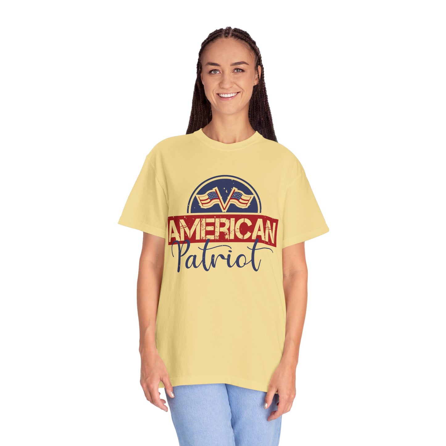 American Patriot Garment-Dyed T-Shirt, USA Pride Tee, 4th of July Shirt, Americana Apparel, Unisex Casual Wear - 13813