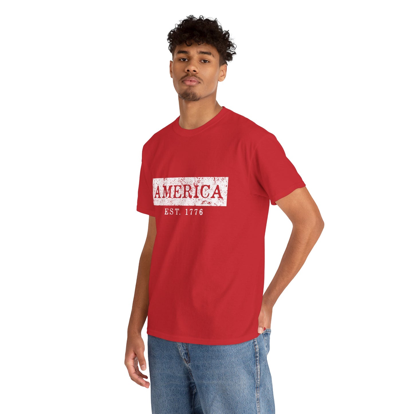 Patriotic Unisex Tee - America EST 1776, Vintage Style Shirt, Independence Day Gift, Casual Wear, Gifts for Him/Her - 13736