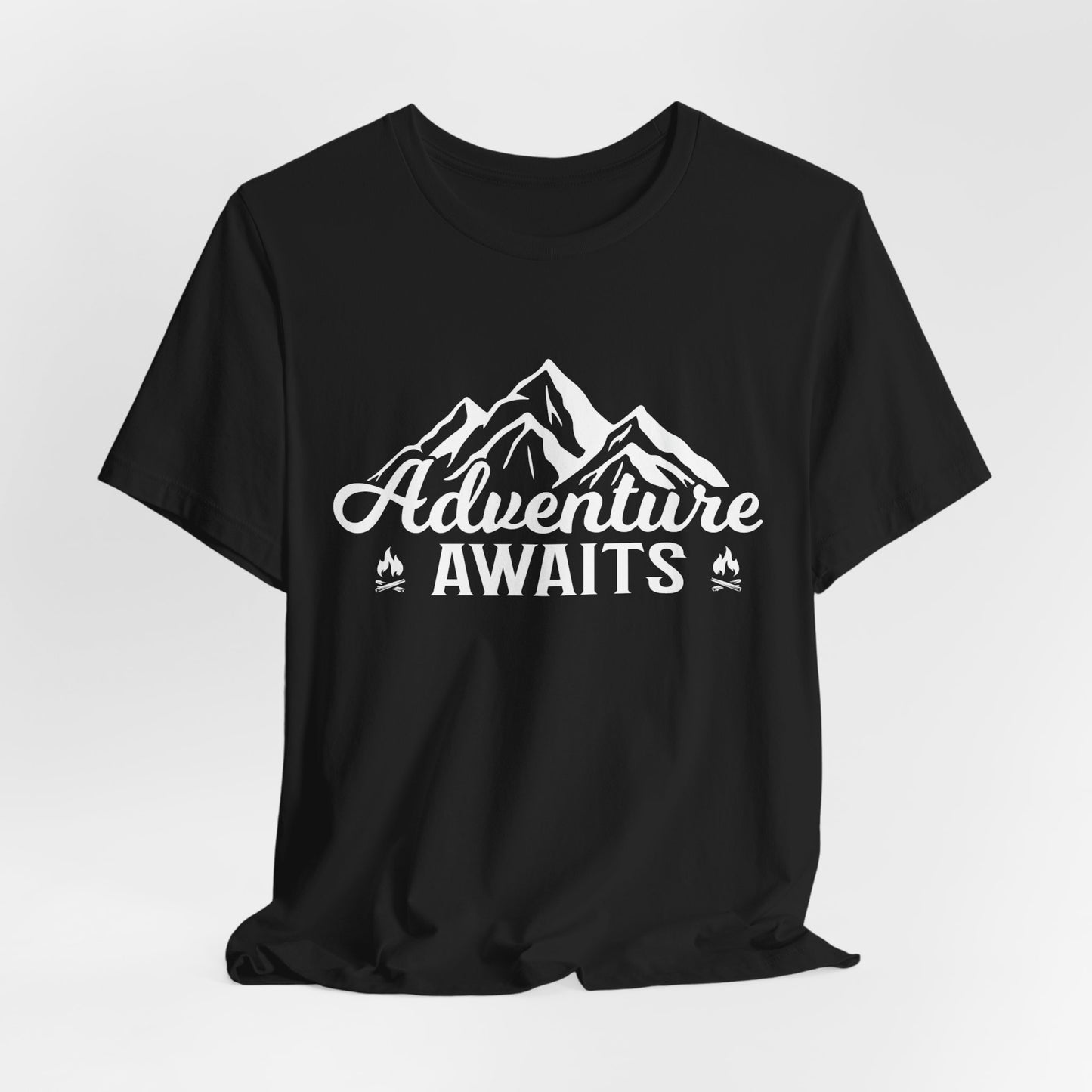 Camping: Adventure Awaits - Unisex Jersey Short Sleeve Tee