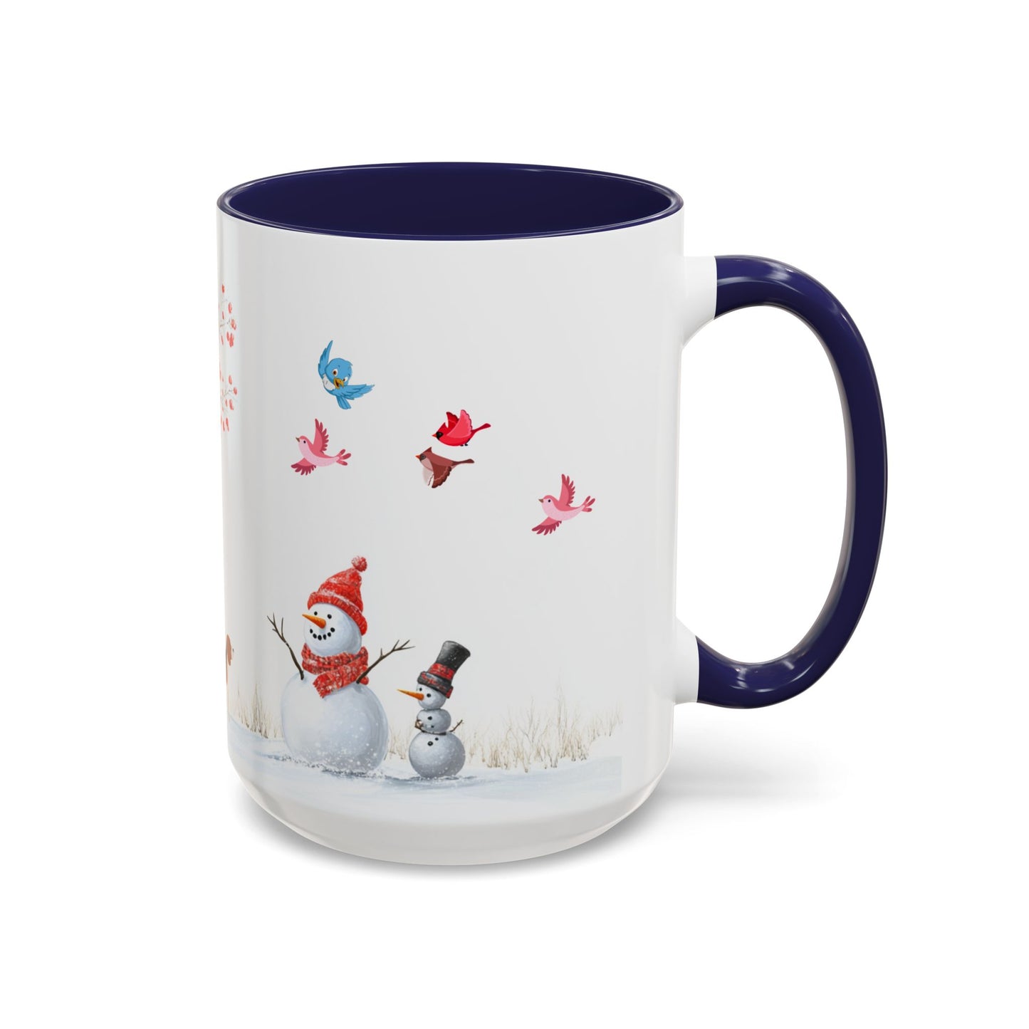 Winter Tree, Snowman & Puppy - Accent Coffee Mug (11, 15oz) - 10406